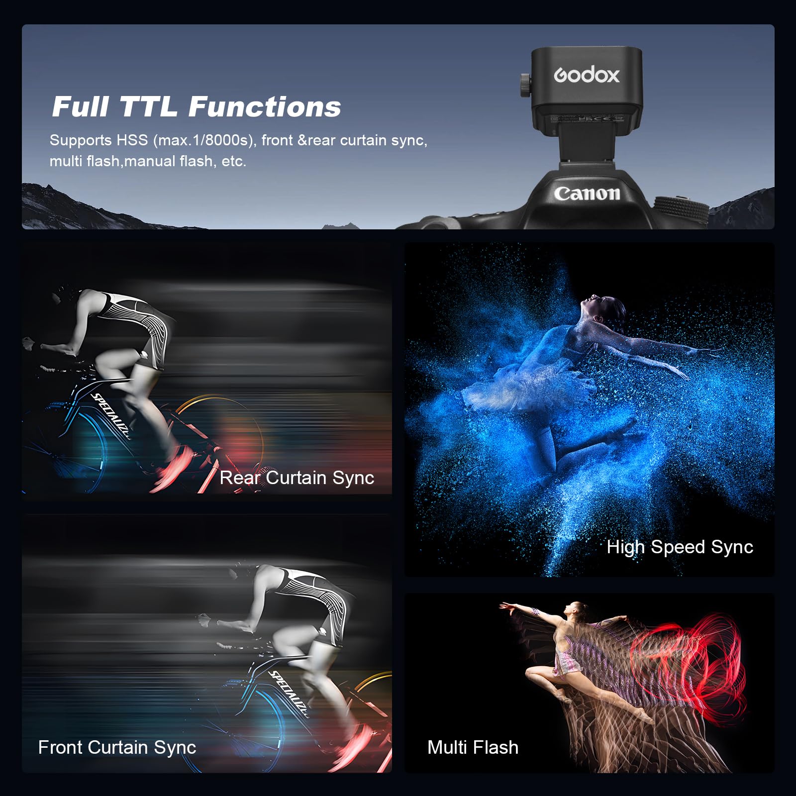 Godox X3C TTL Wireless Flash Trigger for Canon Cameras - OLED Touchscreen Transmitter with Built-in Lithium Battery & Quick Charge (Upgrade of X2T-C/Xpro-C/XProII-C) - Perfect for Studio Photography, Wedding Shoots & Outdoor Portraits