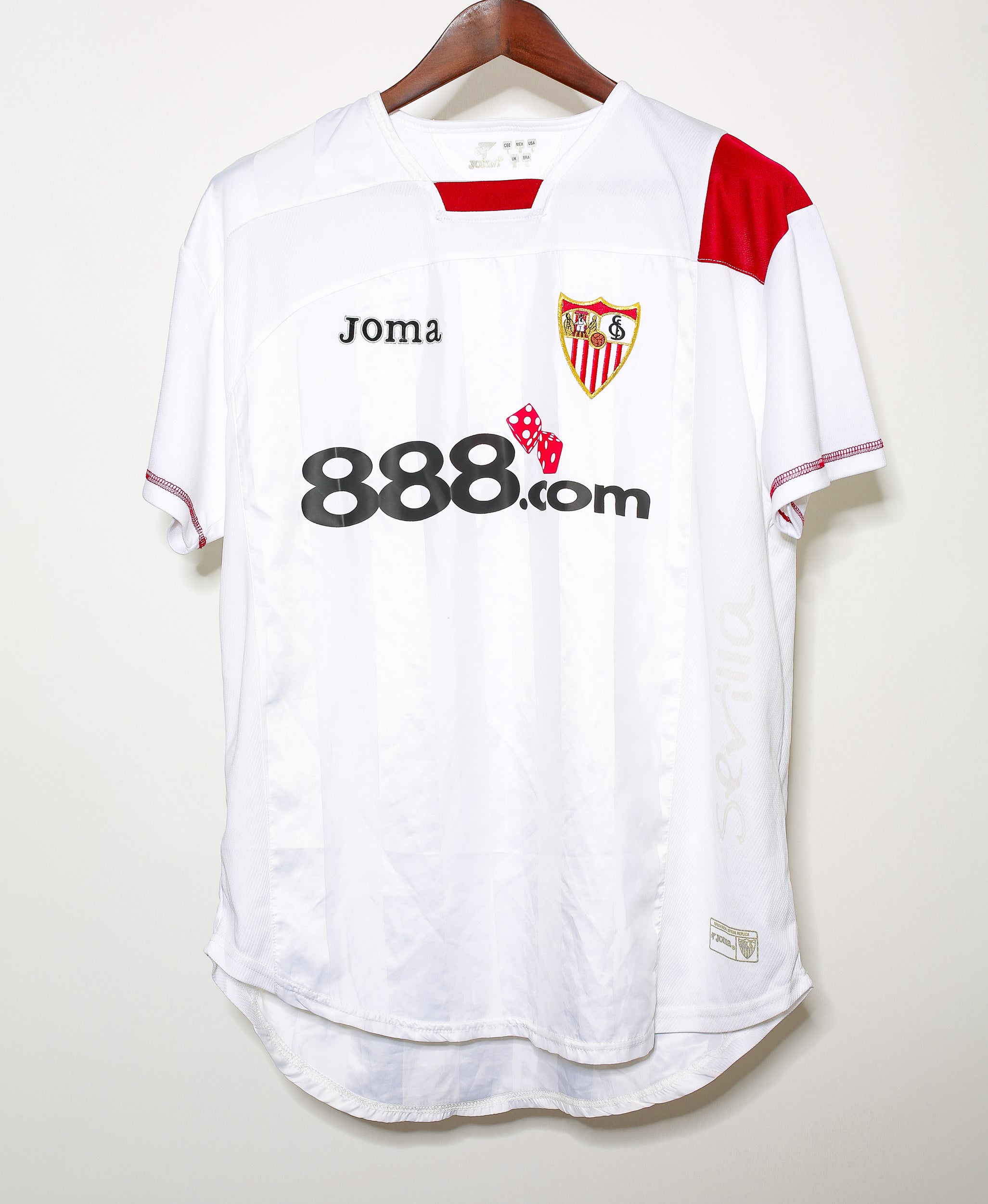 2007 Sevilla FC Home Jersey Size L - Authentic Football Soccer Shirt for Fans & Collectors - Perfect for Matchdays, Gifts & Memorabilia