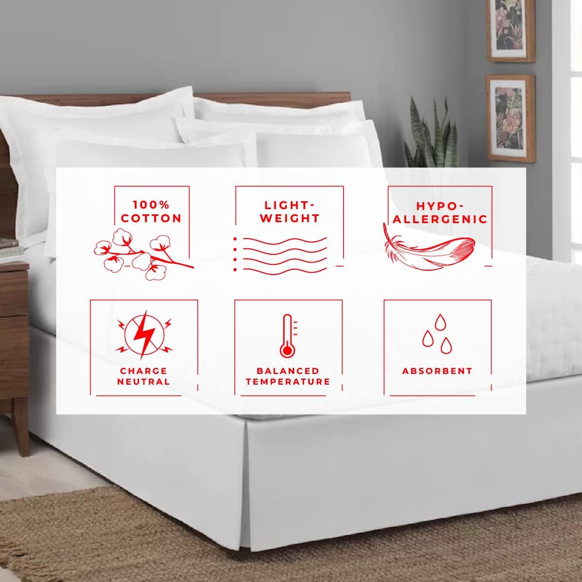 Split Corner Bed Skirt 21 Inch Drop - 100% Natural Cotton Wrinkle & Fade Resistant - Full Size Brown Solid Bedding - Perfect for Guest Rooms & Master Bedrooms