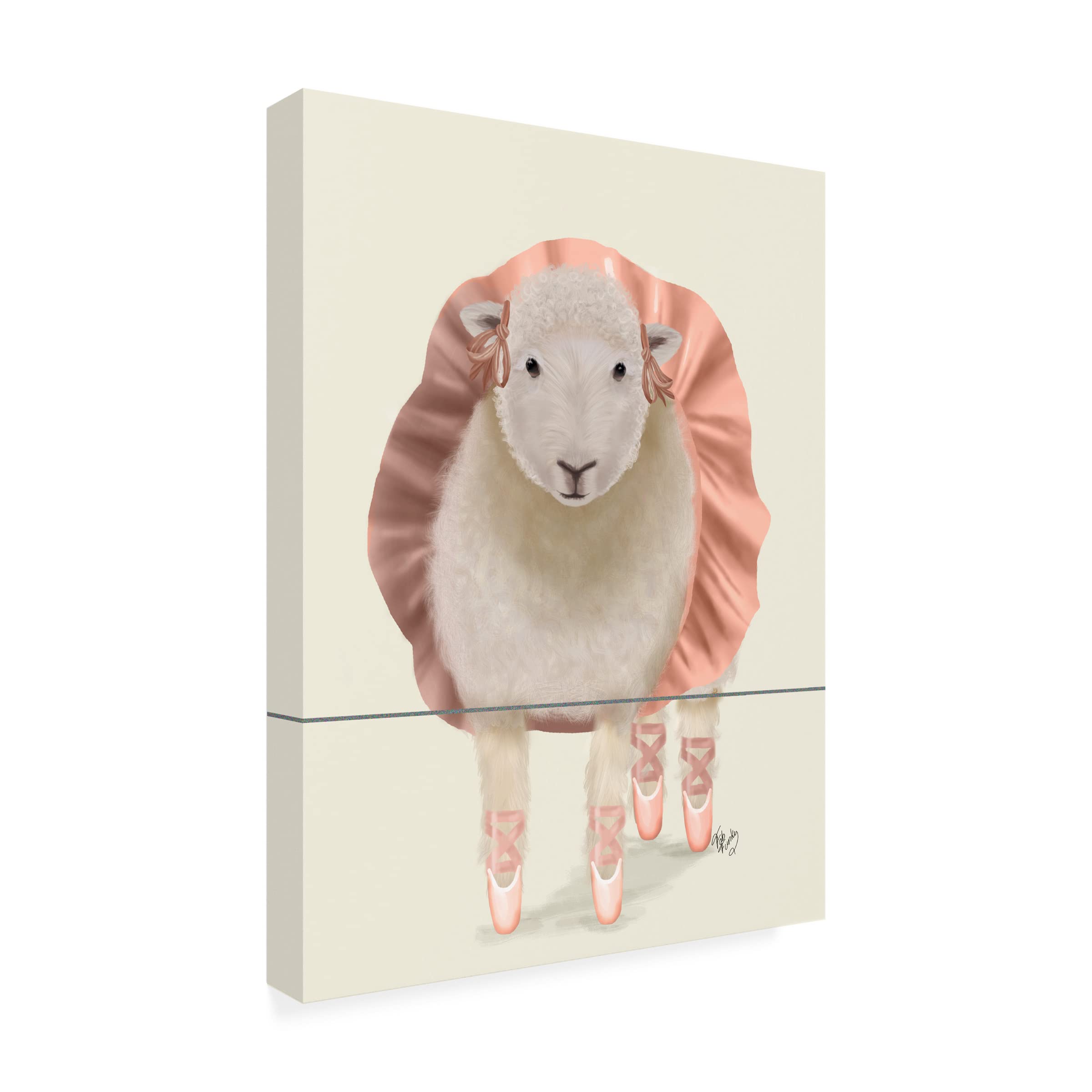 Fab Funky 'Ballet Sheep 1' Canvas Wall Art Print - Modern Home Decor for Living Room, Bedroom & Office | Trademark Fine Art Collection