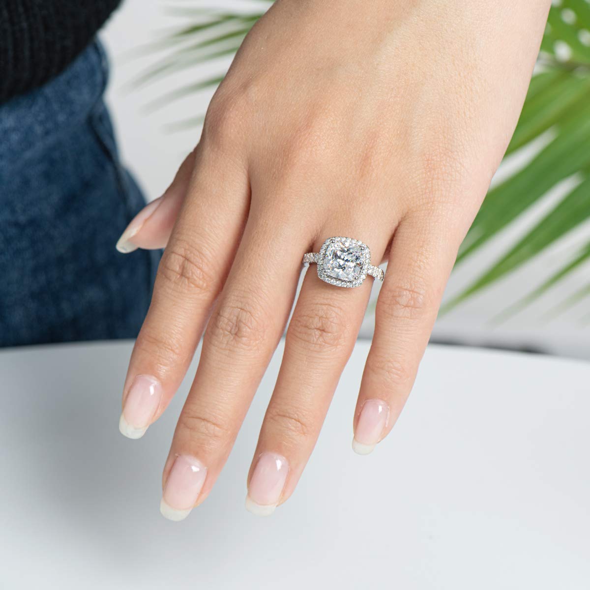 3 Carat Cubic Zirconia Sterling Silver Engagement Ring - Solitaire Wedding Band for Women, Anniversary Jewelry Gift - Perfect for Proposals, Bridal Sets & Special Occasions