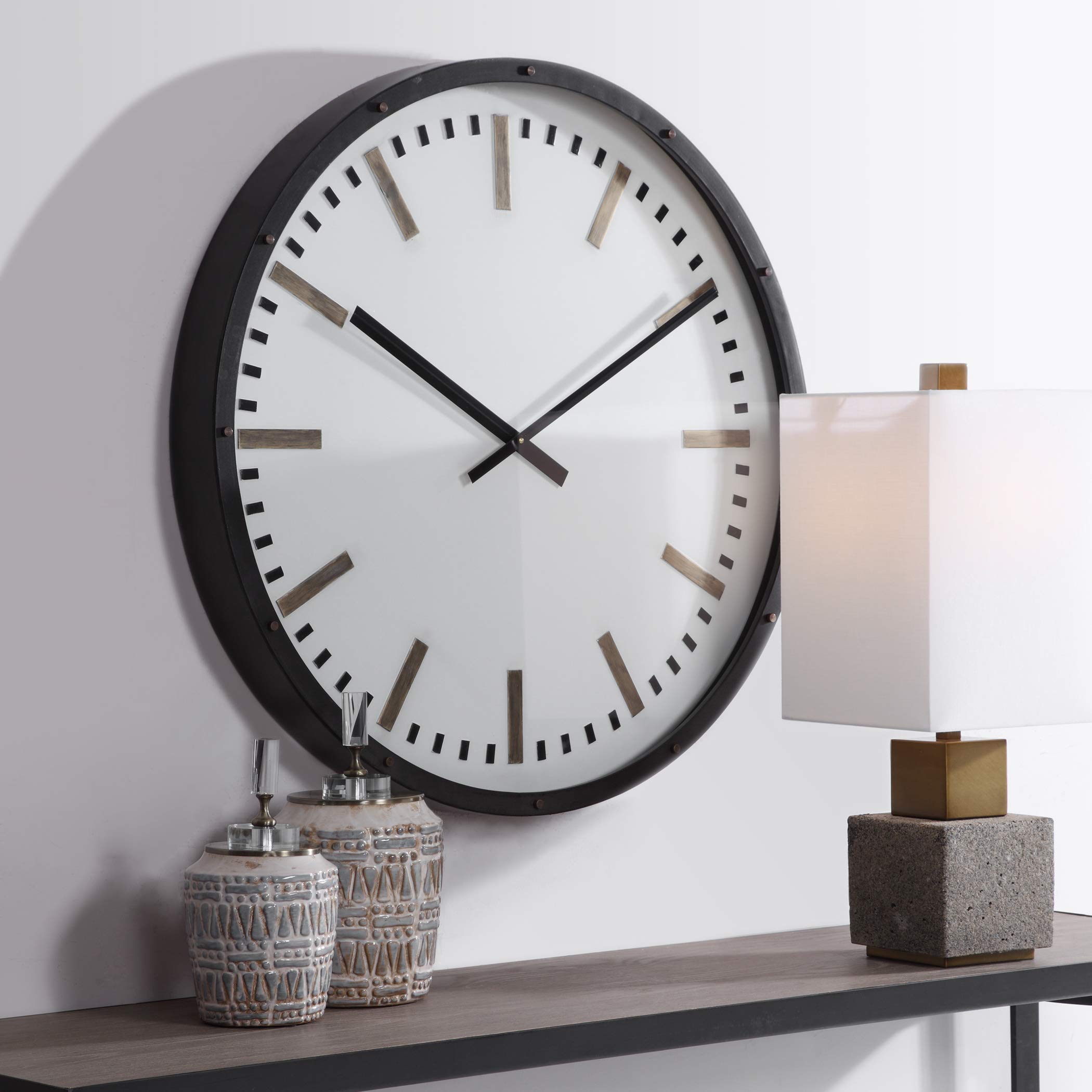 Fleming Large Wall Clock - 12 Inch Silent Non-Ticking Modern Decorative Clock for Living Room, Bedroom, Office | Perfect Home Decor & Gift Idea