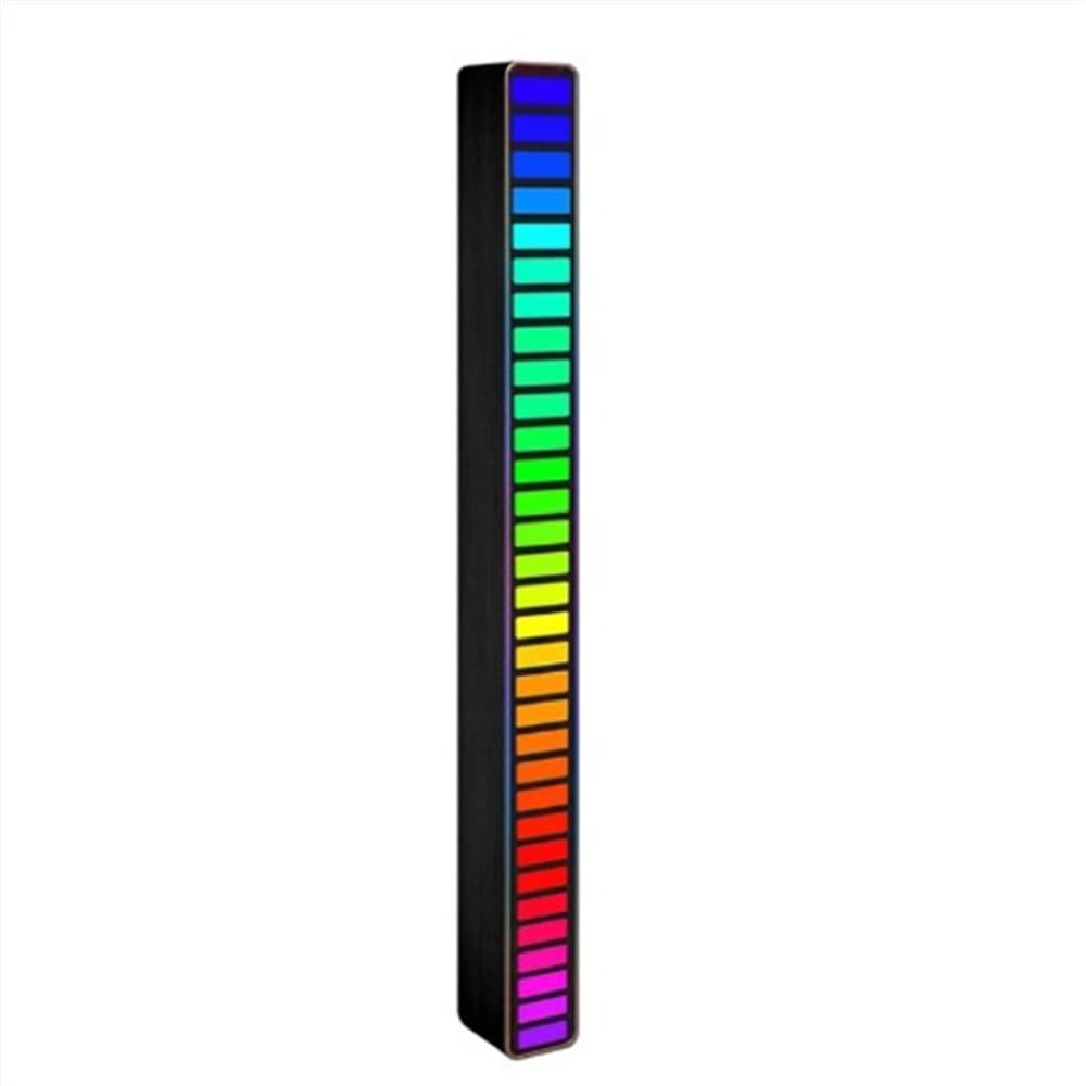 LKJYBG RGB Sound Reactive LED Strip Lights with 32-bit ARM Processor - Colorful Ambient Lighting for Cars, Gaming Rooms, TV Backlight, Desktop & Home Decor (Black, Plug-in) - Perfect for Parties, Gaming Setups & Mood Lighting