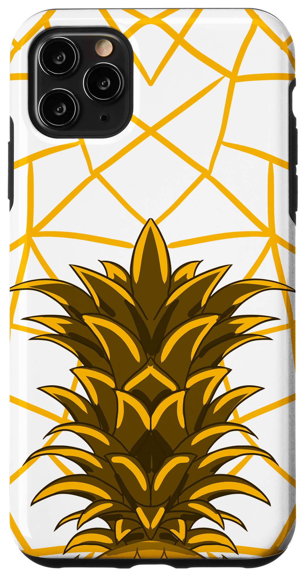 iPhone 11 Pro Max Case - Golden Pineapple Retro Tropical Design - Perfect Gift for Pineapple Lovers - Durable Protective Phone Cover for Travel, Beach & Summer Style