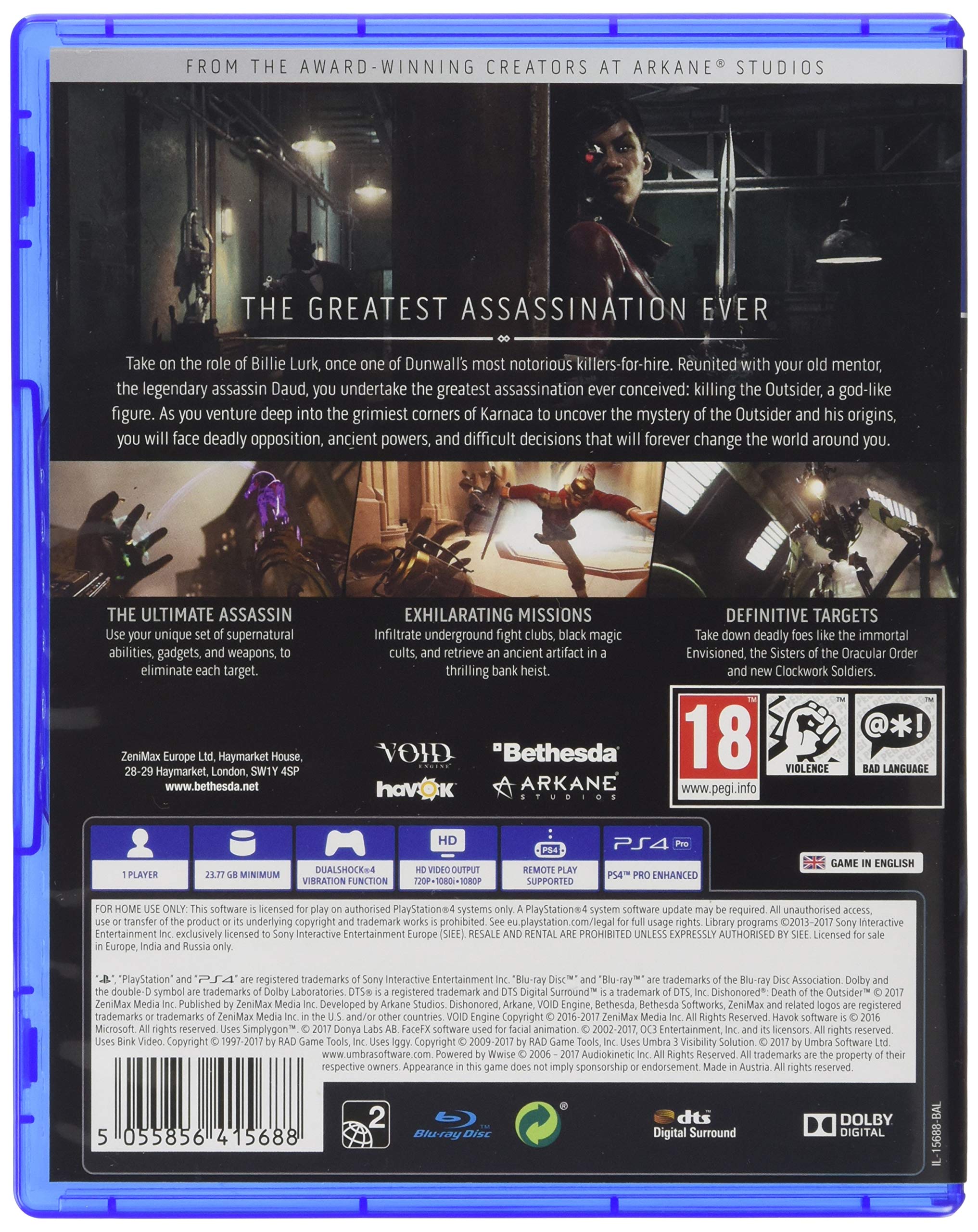 Dishonored: Death of the Outsider - PlayStation 4 Game | Action-Adventure Stealth Game | Perfect for PS4 Gamers & Fans of the Dishonored Series