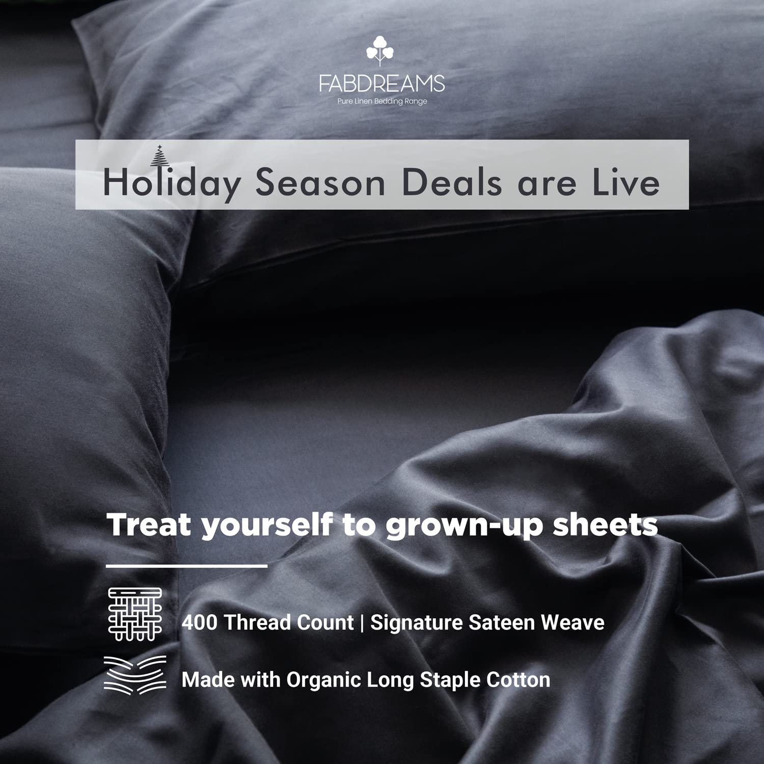 FABDREAMS 100% Organic Cotton King Sheet Set - 400 Thread Count Luxury Hotel Bedding | GOTS Certified Premium Long Staple Cotton | Deep Pocket 17