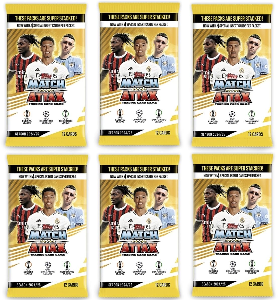 Topps Match Attax 2024/2025 Premier League Soccer Trading Cards - 6 Packet Bundle with Hassentials Sticker | Collectible Football Cards for Kids & Adults | Perfect for Trading, Gifts & Card Game Nights