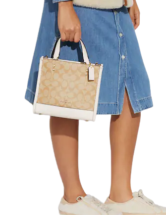 Coach Dempsey Tote 22 - Signature Canvas Handbag for Women | Stylish & Durable Designer Shoulder Bag for Work, Travel & Everyday Use