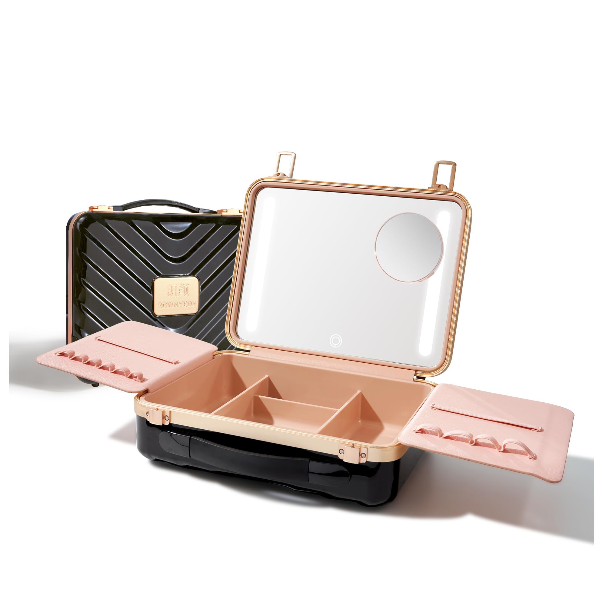 Portable Lighted Makeup Case with 5X Mirror - Travel & Professional Organizer for Makeup Artists & Hairstylists