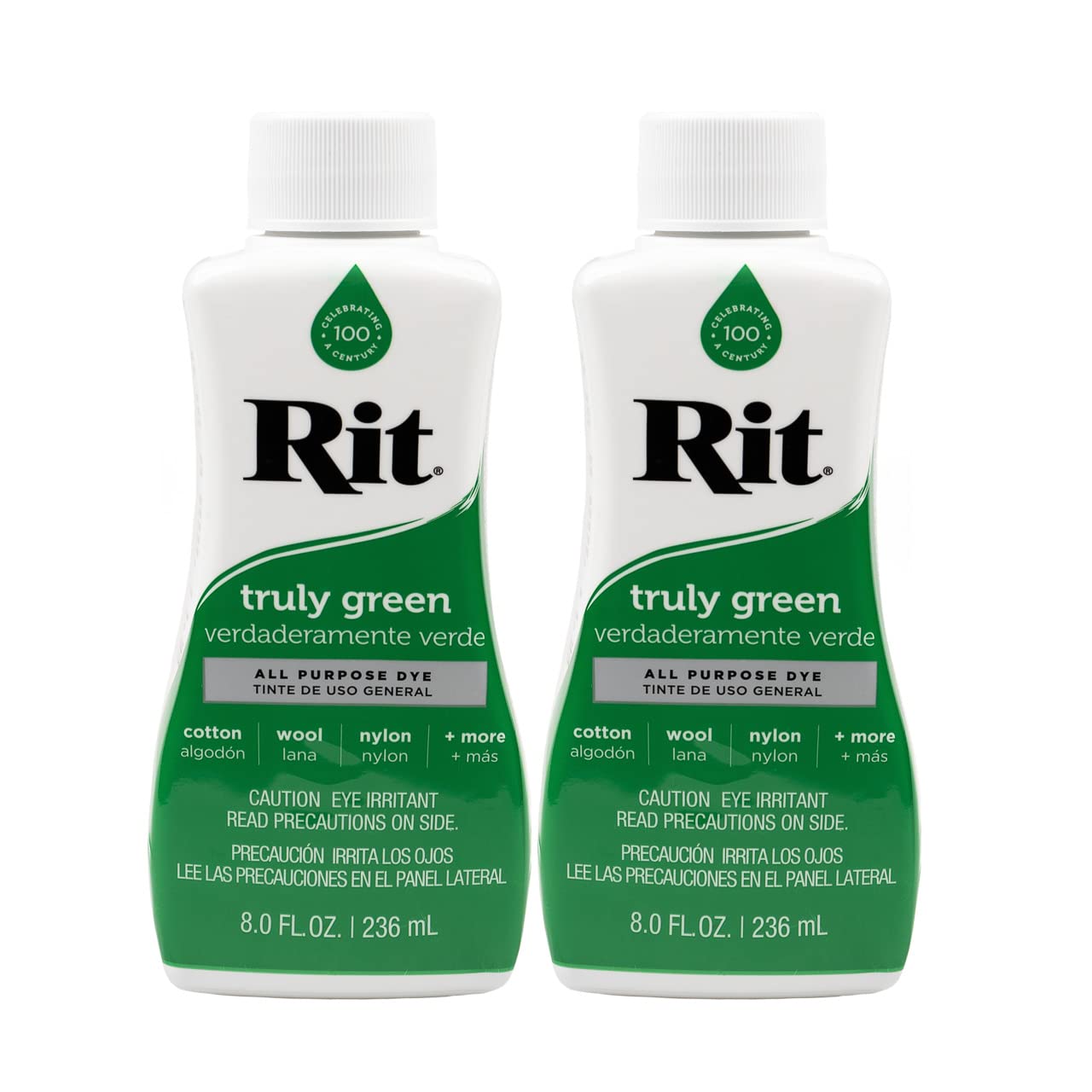 Rit Dye Multi-Purpose Liquid Fabric Dye - 8 oz (2-Pack) | Vibrant Color Selection for Clothing, Shoes, Home Decor & Crafts | Perfect for DIY Projects, Tie-Dye, and Fabric Restoration