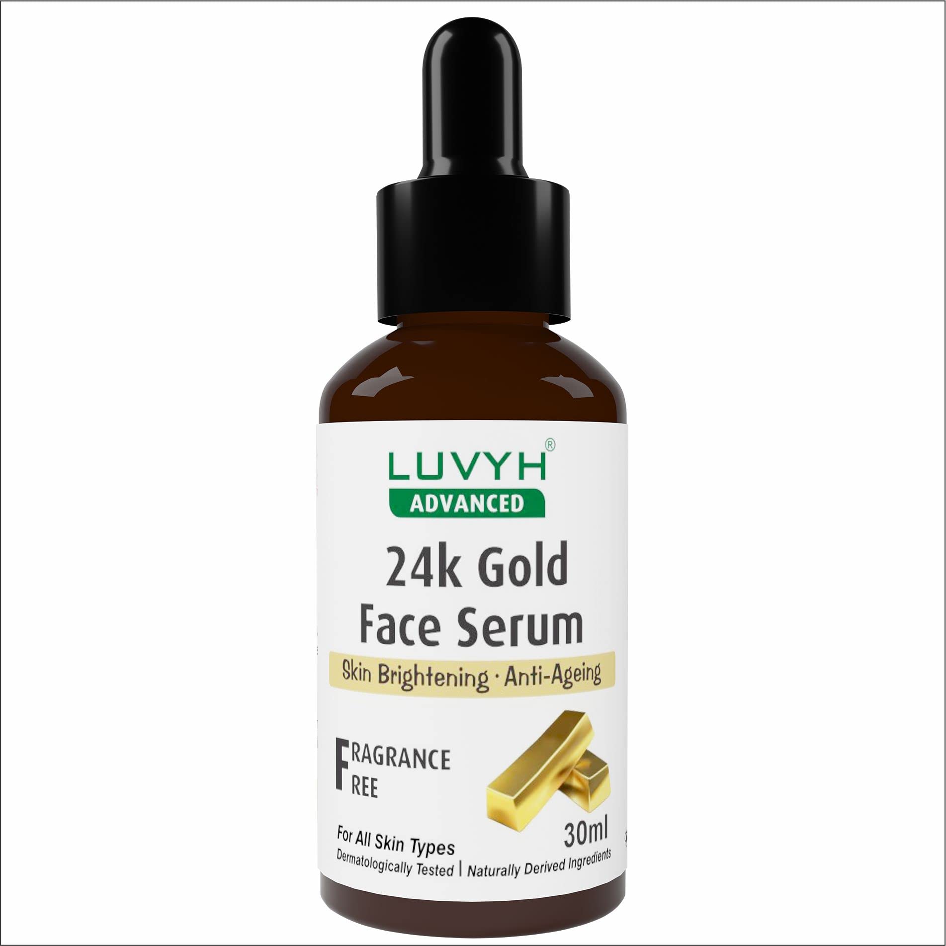 24K Gold Serum for Radiant Skin - Brightening, Hydrating & Anti-Aging Face Serum | Boosts Glow & Moisturizes | Suitable for Women & Men | 30ml | Perfect for Night Routine & Daily Skincare Regimen