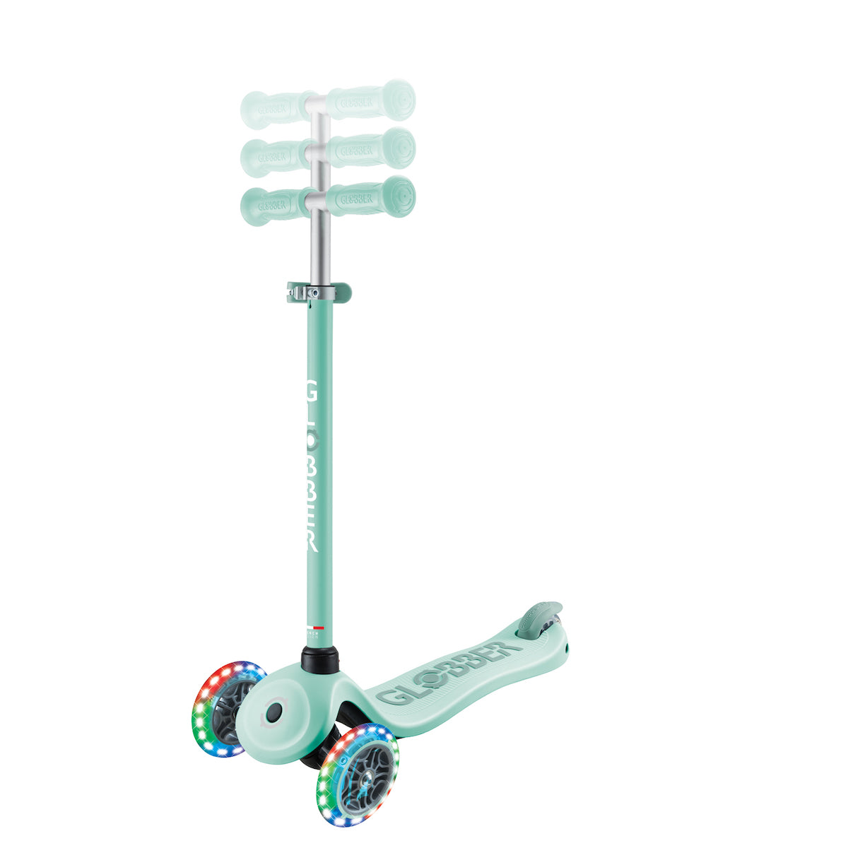 Globber Go Up Sporty Lights 360 Scooter for Kids - LED Light Up Wheels, Adjustable Handlebar, Foldable Design - Perfect for Outdoor Play, Commuting & Neighborhood Rides
