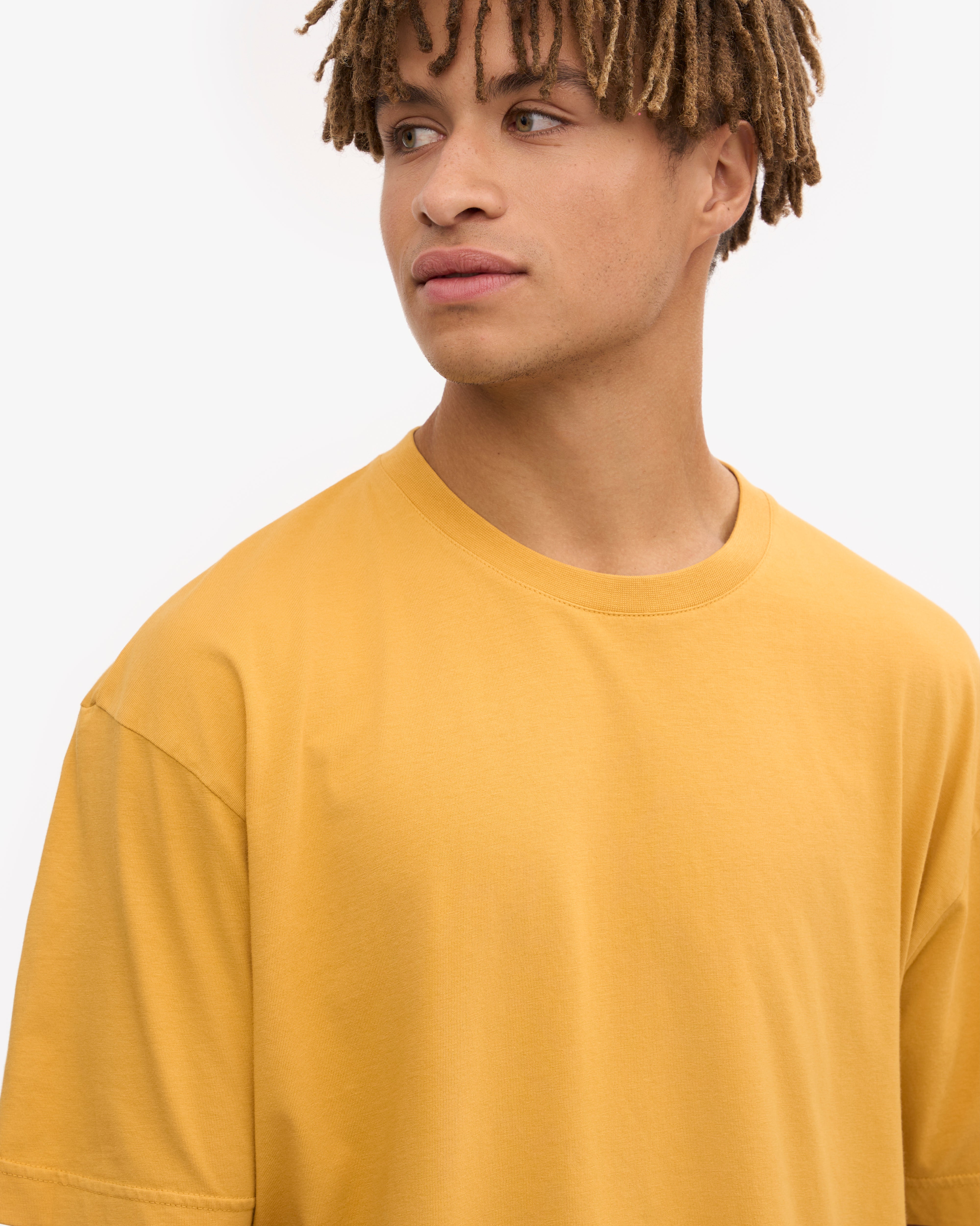 Organic Oversized T-Shirt for Women - Soft Burned Yellow Cotton Tee - Loose Fit Casual Shirt for Everyday Wear, Street Style & Layering