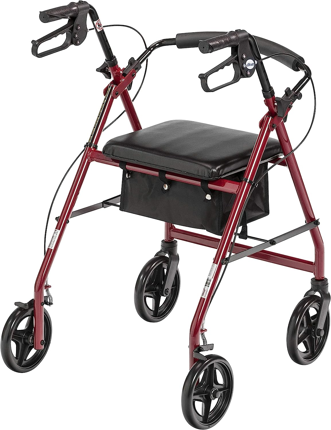 Drive Medical R728RD 4-Wheel Aluminum Rollator Walker with 7.5
