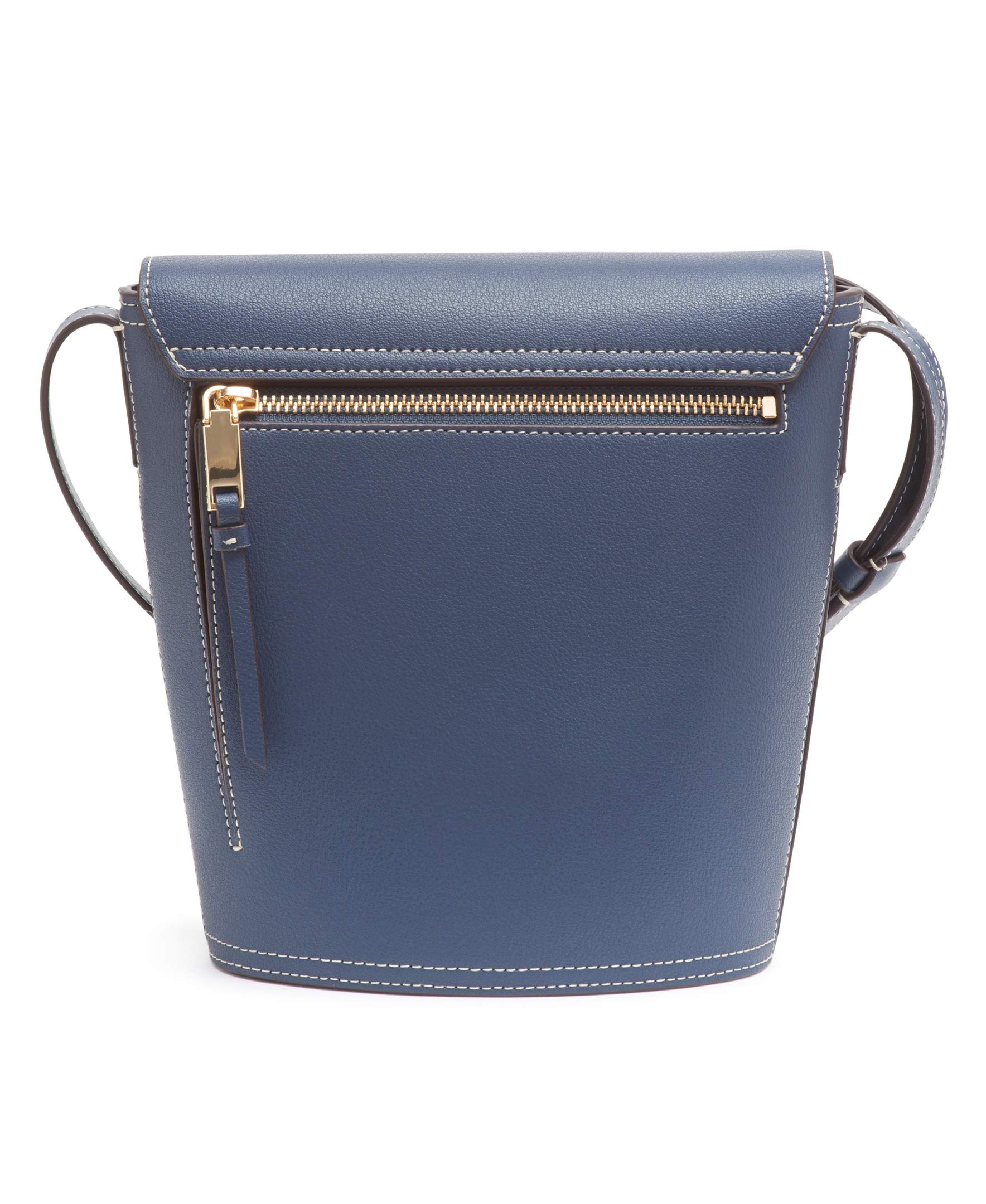 Calvin Klein Statement Series Lock Flap Daytona Leather Crossbody Bucket Bag for Women | Fashionable Shoulder Purse for Work, Travel & Everyday Use