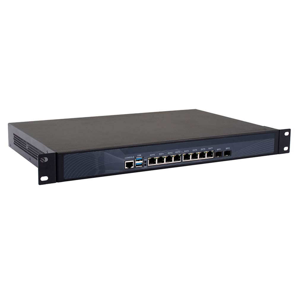 HUNSN 1U Rackmount Firewall with OPNsense - High-Performance Network Security Appliance | Intel Core i5 2520M, 8GB RAM, 128GB SSD + 1TB HDD | VPN Router, 8x LAN, 2x SFP, USB 3.0 | Ideal for Small Business & Enterprise Network Protection