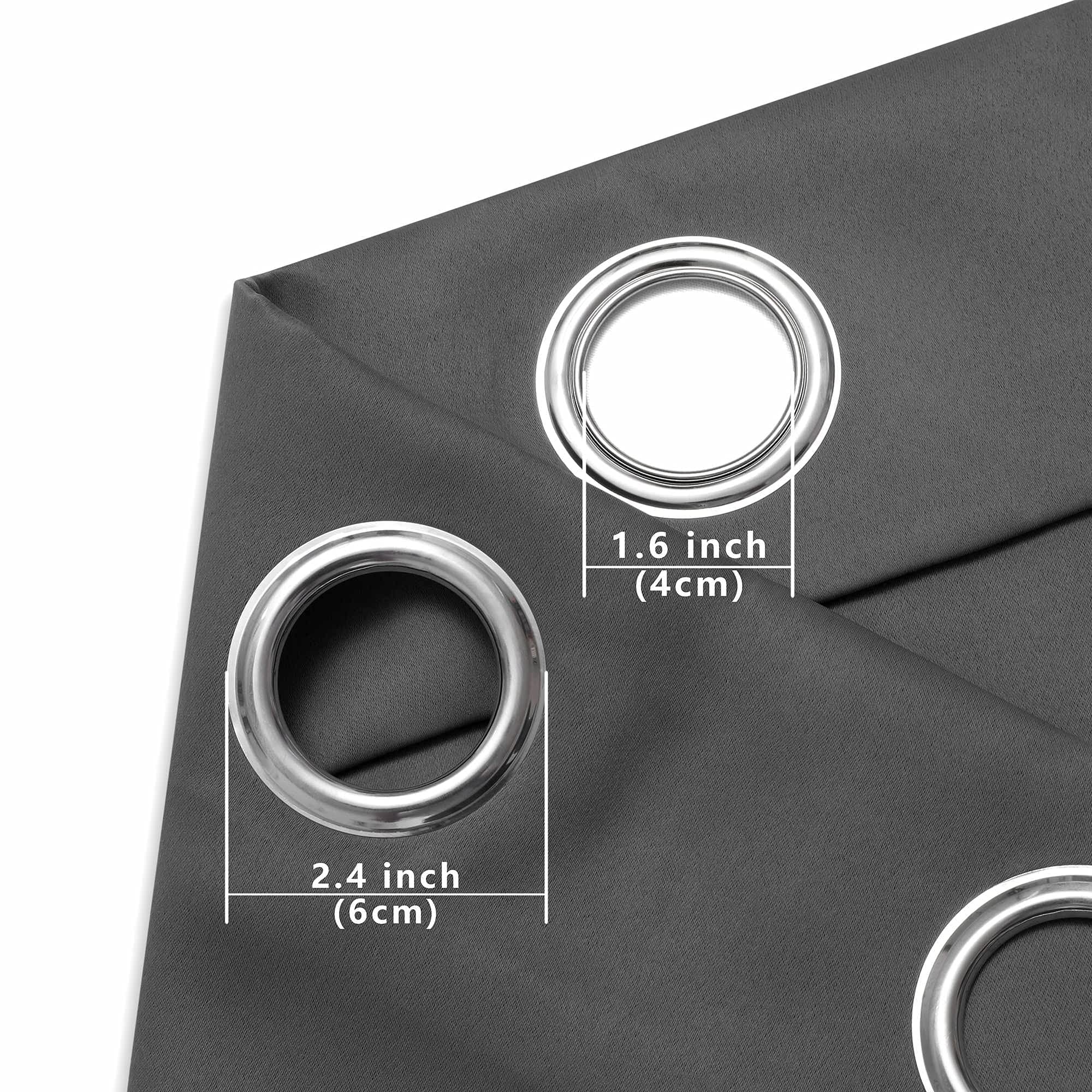 30 Inch Dark Gray Thermal Insulated Tier Curtains for Kitchen - 1 Pair, 34x30 Inches, Smooth Grommet Top, Short Window Drapes for Kids Bedroom, Basement & Loft - Energy Saving, Noise Reducing & Blackout for Better Sleep & Privacy