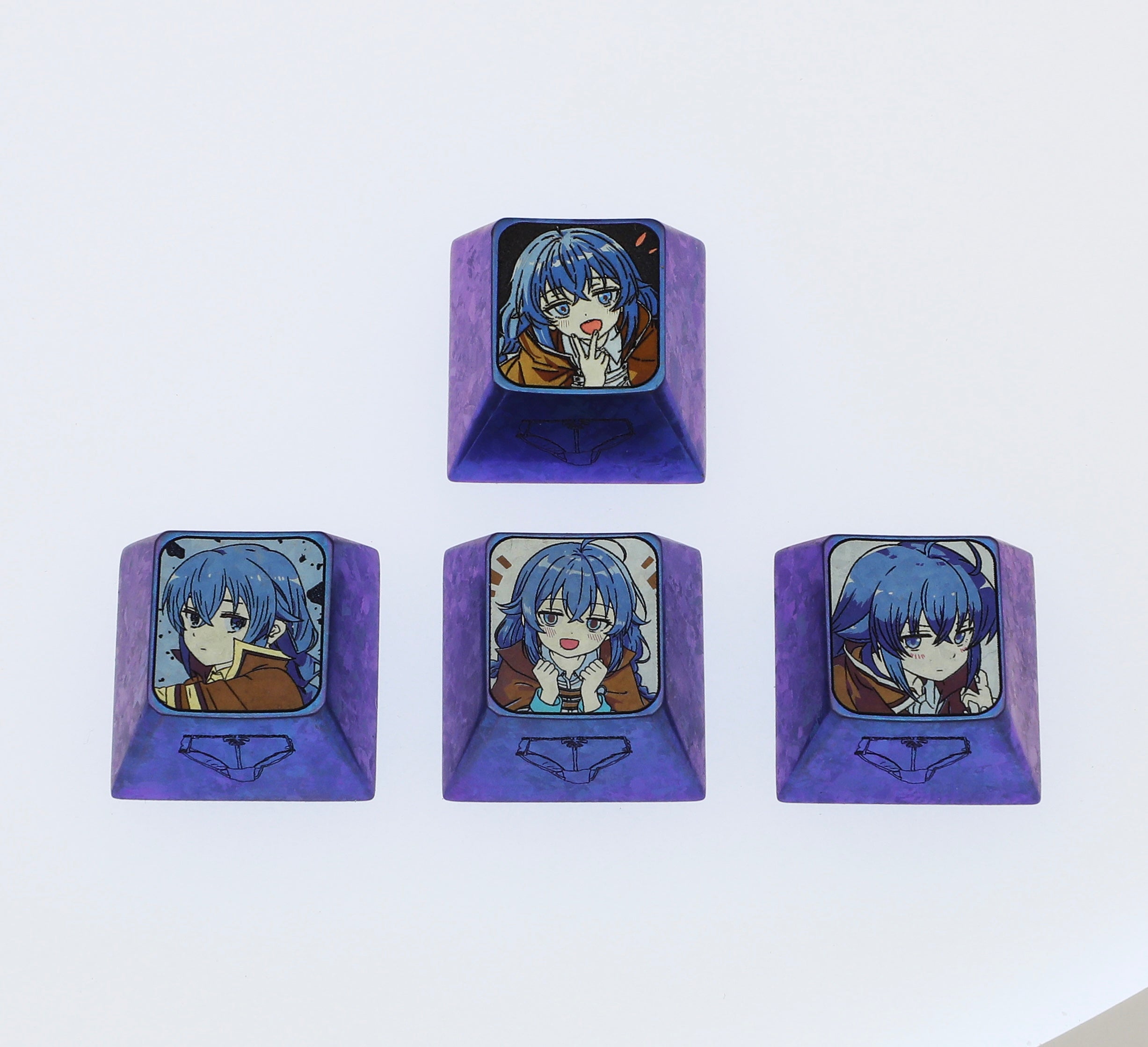 Mushoku Tensei Roxy Titanium Alloy Directional Keycap Set - Custom Metal Keycaps for Mechanical Keyboards - Perfect for Gaming, Typing & Anime Fans