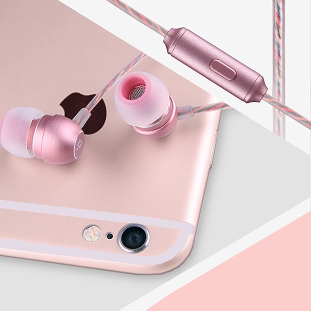 Wireless Bluetooth Earbuds with Noise Cancelling - Rose Gold Champagne Color | Perfect for Gym, Running, Travel & Work Calls