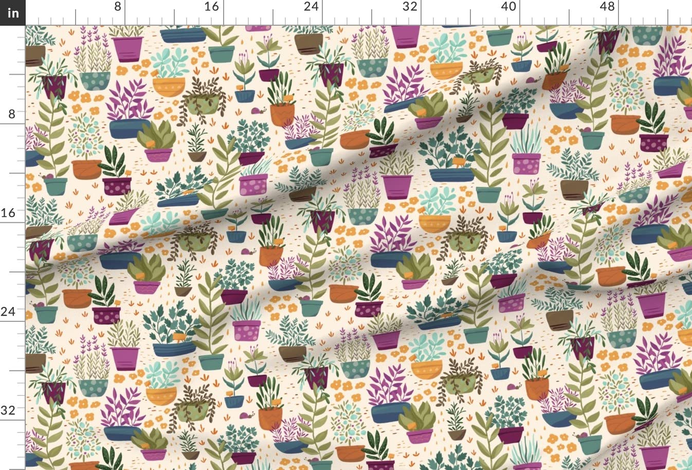 Herb Garden Vegetables Printed Minky Fabric by The Yard - Soft & Durable for Sewing Baby Blankets, Quilt Backing, Plush Toys - Perfect for DIY Nursery Decor & Cuddly Stuffed Animals