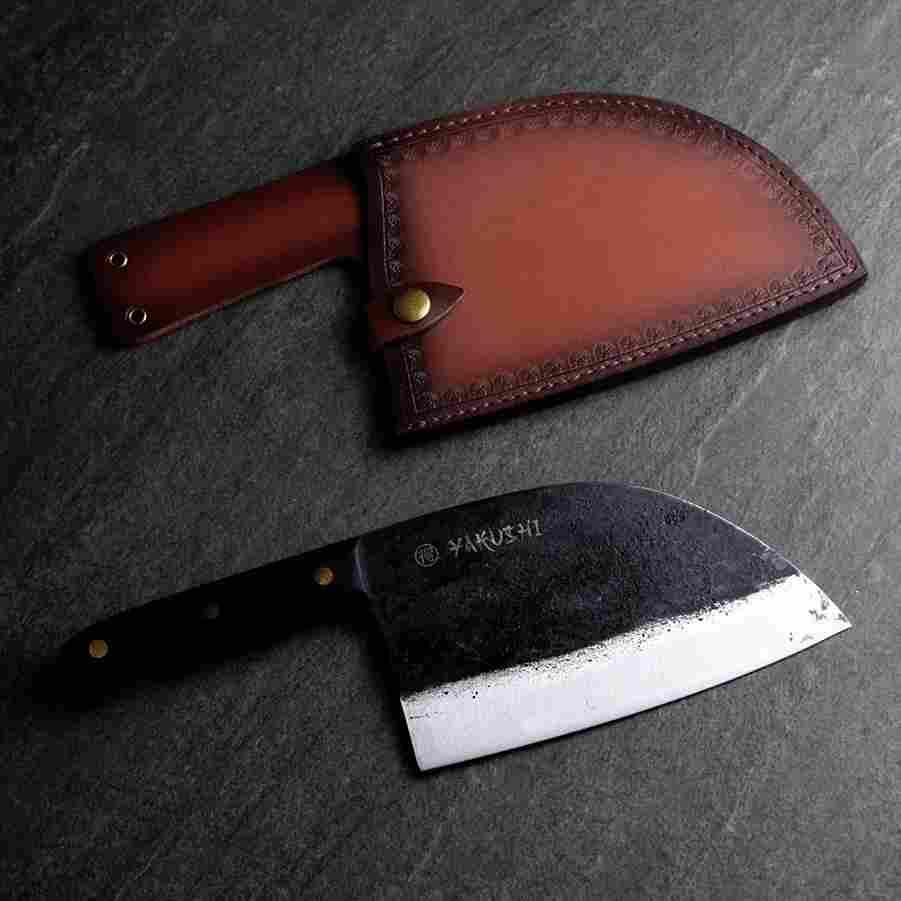 Premium Yakushi™ Handmade Butcher Knife - High Carbon Steel Chef Knife for Meat Cutting - Perfect for Professional Chefs & Home Cooking - Ideal for Slicing, Dicing & Carving Meats