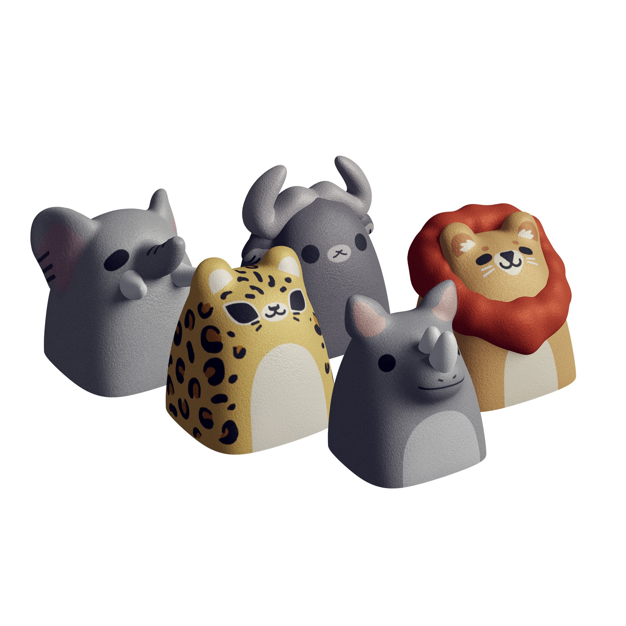HX3D Custom Keycap Set - Safari Animals Collection for Mechanical Keyboards | Perfect for Gaming, Typing & Custom Keyboard Builds