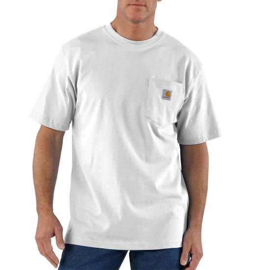 Premium K87 Loose Fit Heavyweight Pocket T-Shirt for Men - Soft Cotton Crewneck Tee - Casual Streetwear & Everyday Wear - White