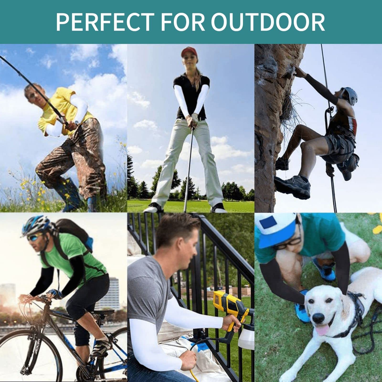 Men's & Women's UV Protection Arm Sleeves - Thin Compression Sleeves for Running, Cycling, Golf & Outdoor Sports - Sun Protective Gear for Firefighters, Driving & Fishing
