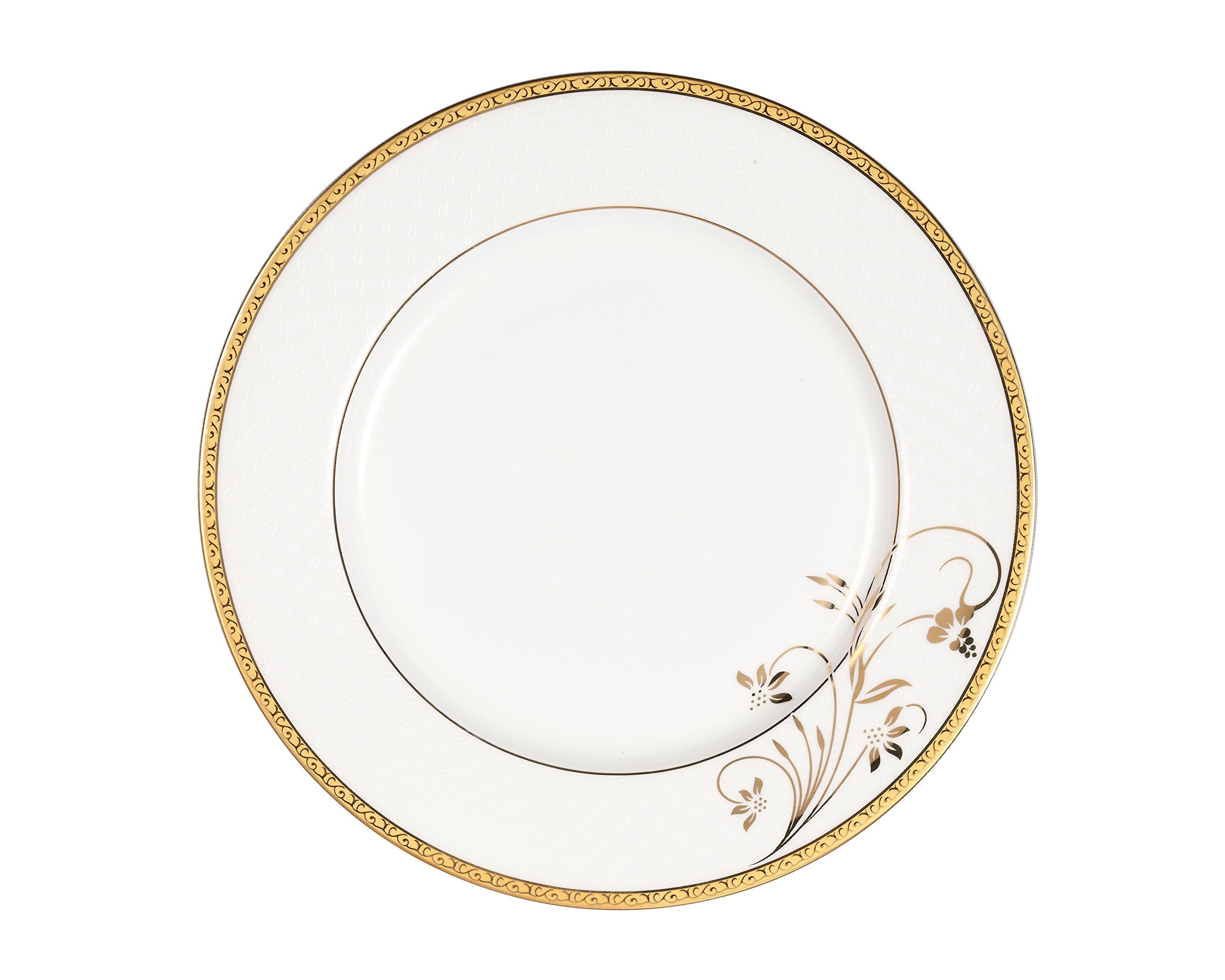 Lorren Home Trends La Luna 57-Piece Bone China Dinnerware Set with 24K Gold Floral Design - Service for 8 - Elegant Table Setting for Formal Dinners, Weddings & Special Occasions