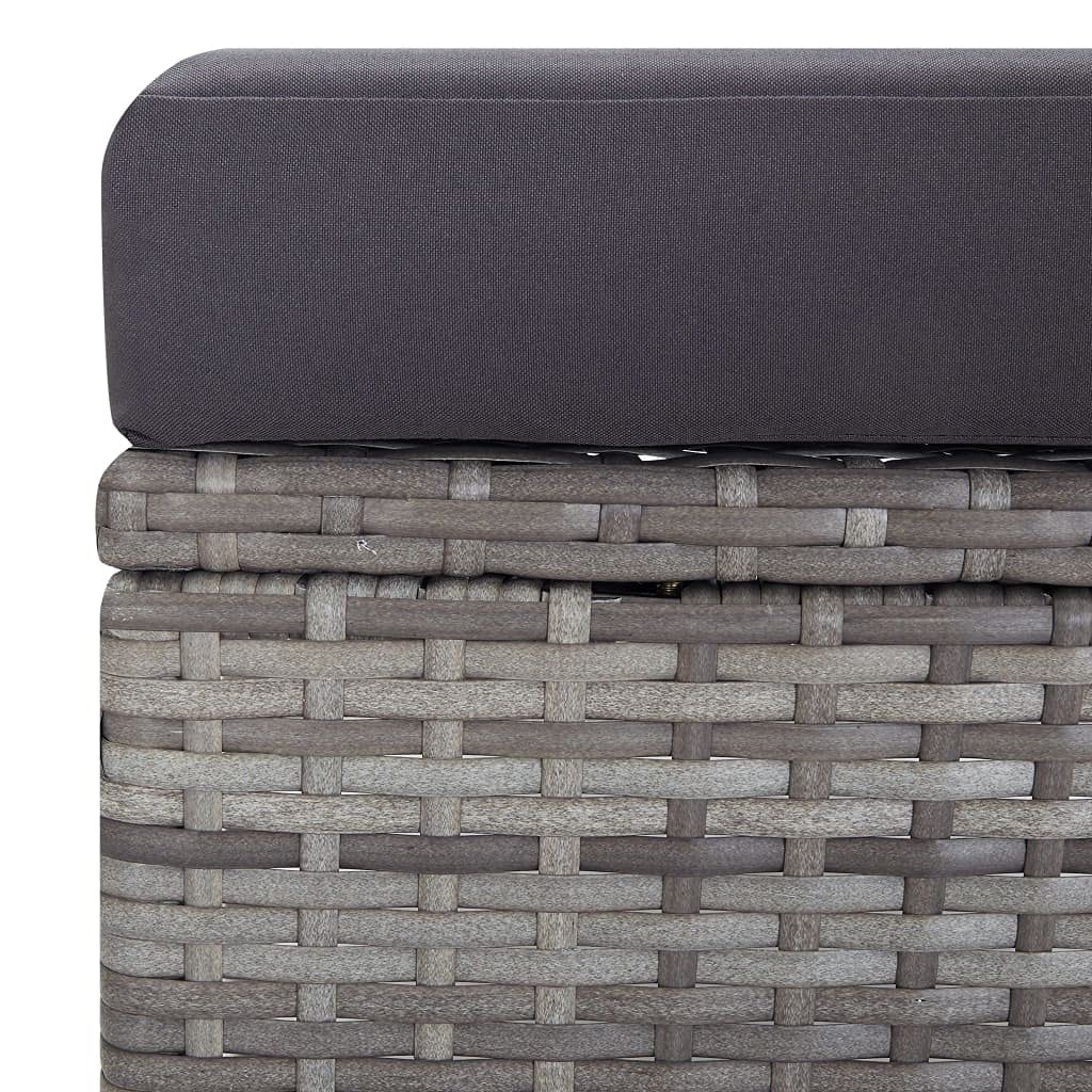 vidaXL Modern Reclining Patio Chair with Built-in Footrest & Cushions - Durable Poly Rattan & Steel Frame - Adjustable Back - Low-Maintenance Outdoor Furniture (Gray) - Perfect for Poolside, Garden & Patio Relaxation