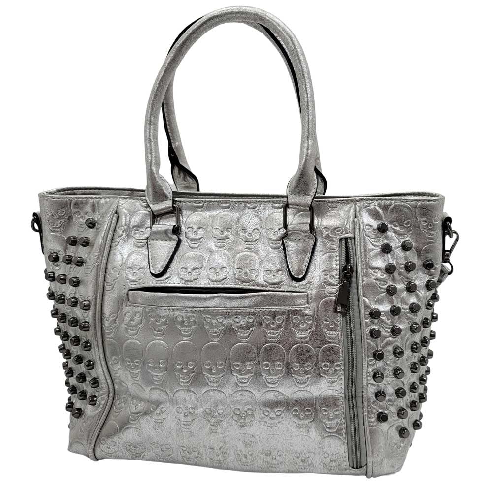 Gothic Rhinestone Skull Handbag - Embroidered PU Leather Tote Purse for Women | Perfect for Halloween, Parties & Gothic Fashion Accessories