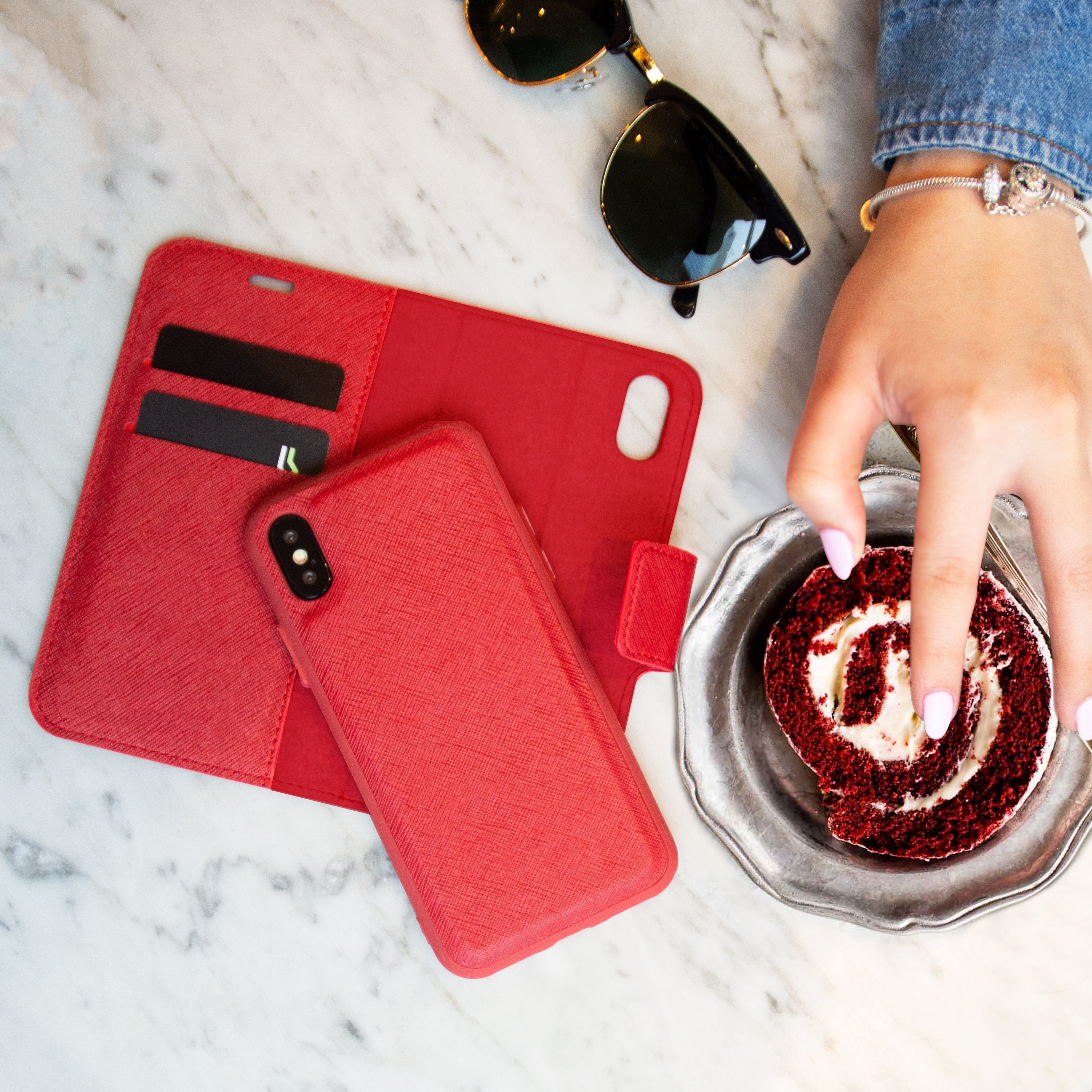 iPhone XR Magnetic Wallet Case - Slim Protective Cover with Card Holder | Perfect for Daily Use, Travel & Hands-Free Convenience
