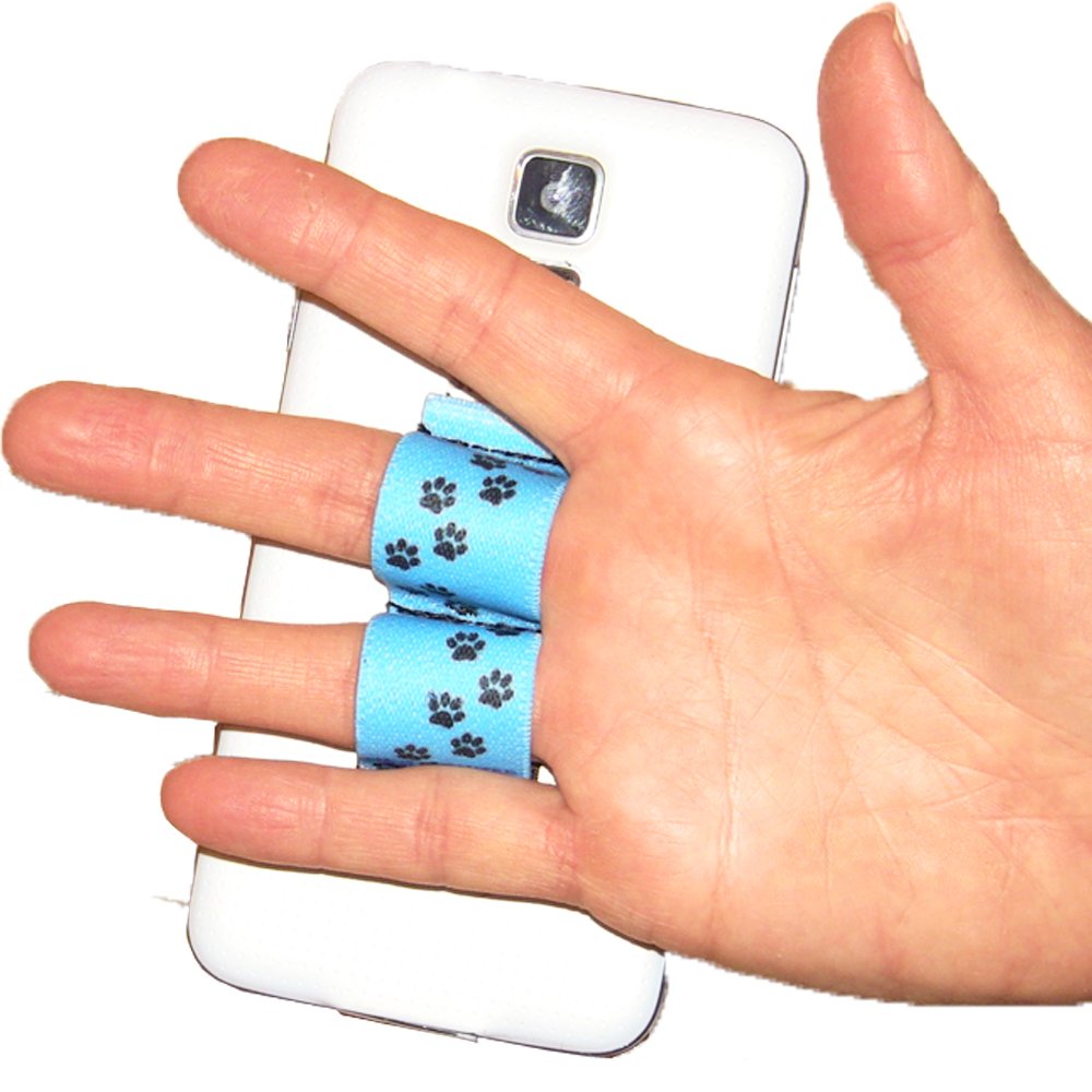 2-Loop Phone Grip Holder - Universal Fit for Most Smartphones - Paws Blue Design - Perfect for One-Hand Use, Selfies, and Secure Phone Handling