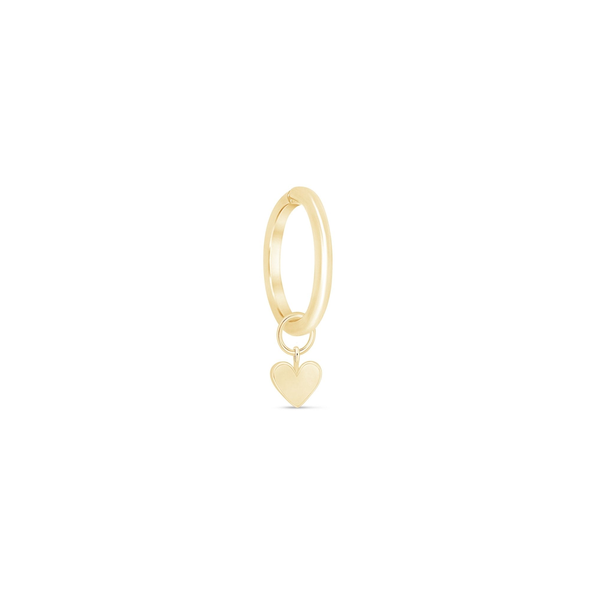 14k Yellow Gold Hoop Earrings with Heart Charm - Elegant & Dainty Jewelry for Women, Perfect for Valentine's Day Gifts, Anniversary or Everyday Wear