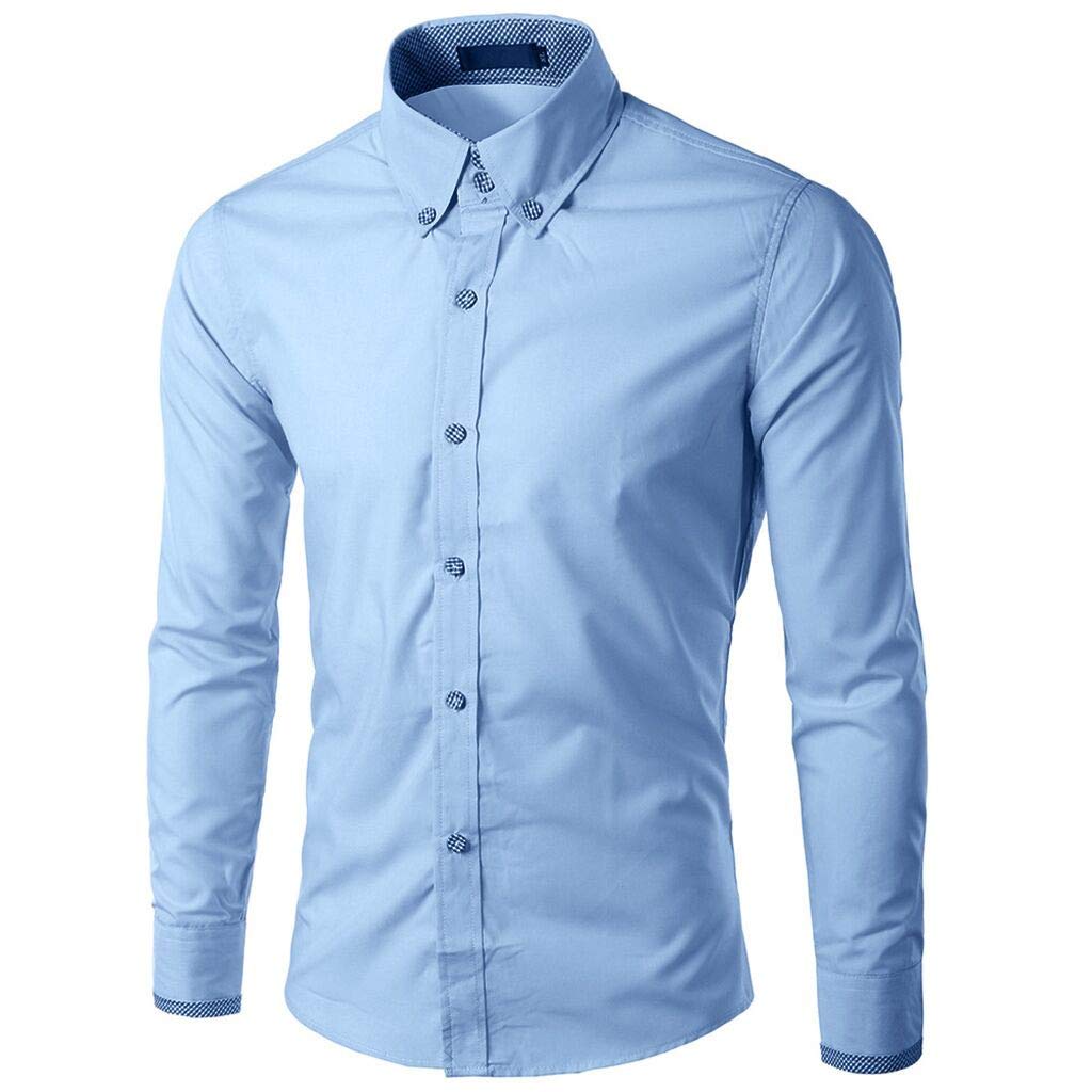 Men's Slim Fit Long Sleeve Dress Shirt - Wrinkle-Free Solid Color Button Up Shirt for Business Casual & Formal Wear | Office, Interview & Special Occasion Outfit