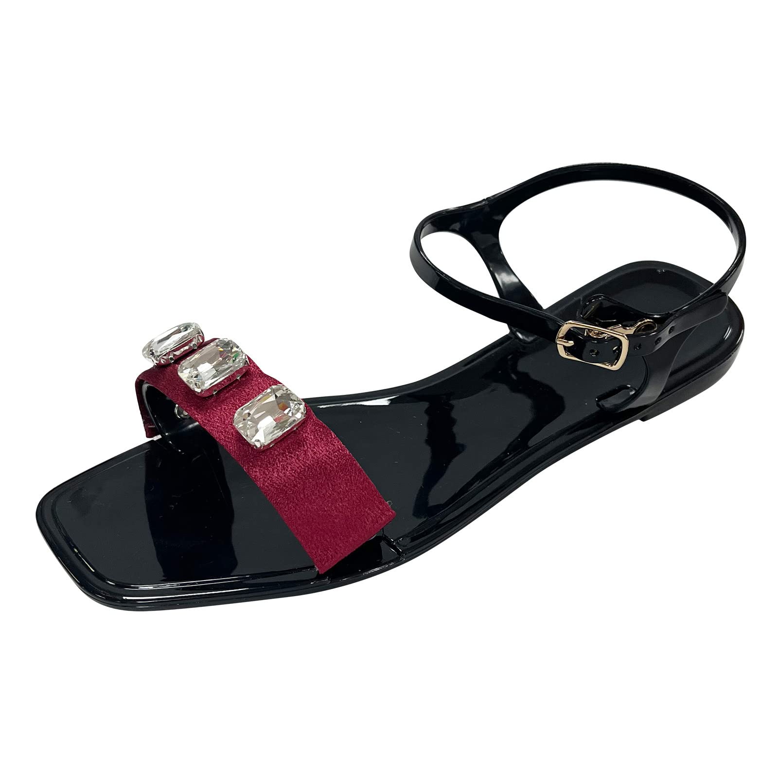 Women's Open Toe Summer Sandals - Fashion Flat Diamond Casual Bright Sandals for Women | Perfect for Beach, Vacation & Everyday Wear