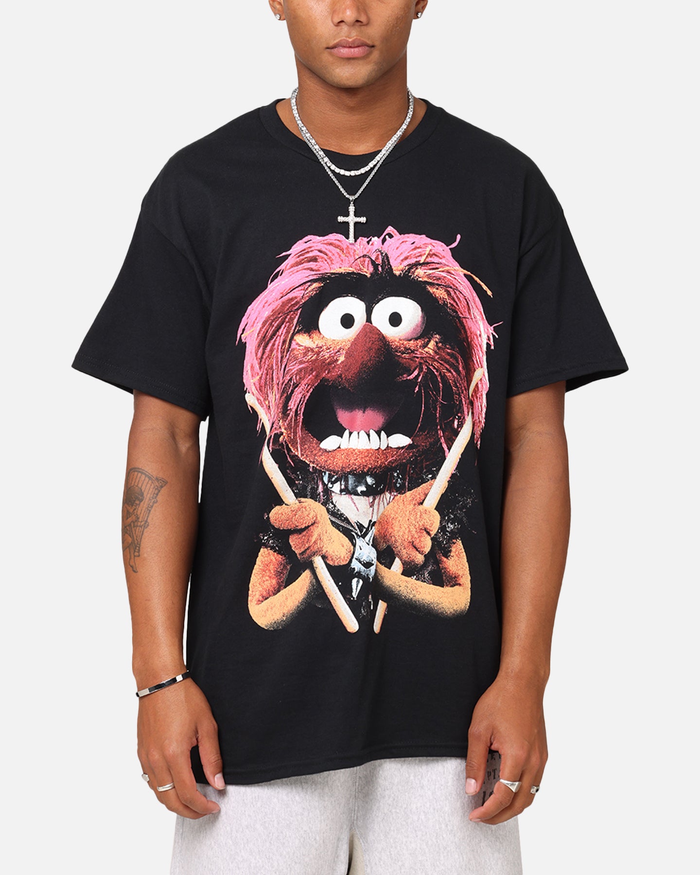 Vintage Disney The Muppets Animal Graphic T-Shirt - Black Cotton Retro Cartoon Tee for Men & Women - Perfect for Casual Wear, Costume Parties & Disney Fan Gifts