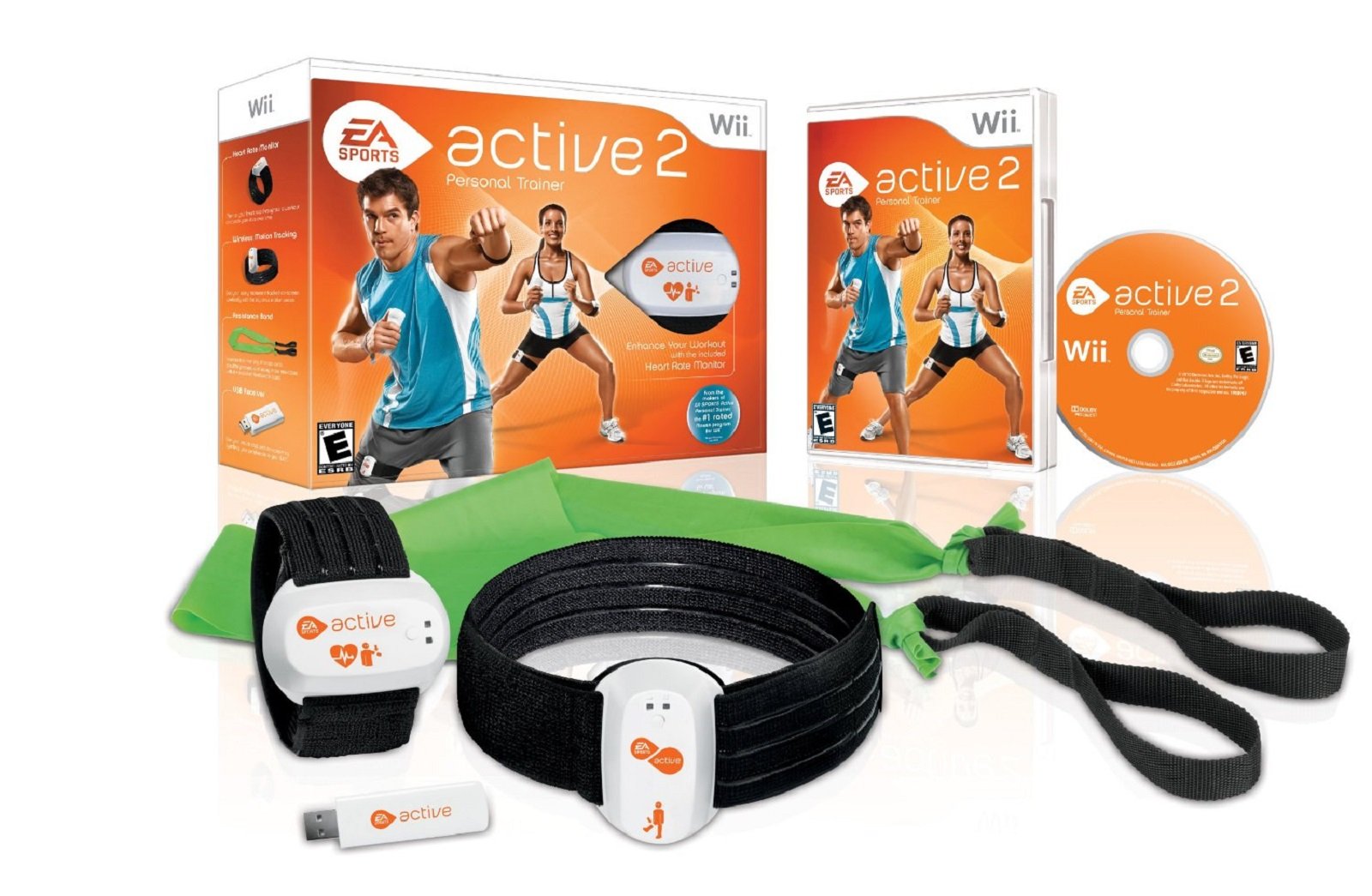 Wii Active 2 Personal Trainer with Resistance Bands - Full Body Workout Game for Home Fitness, Weight Loss & Cardio Training - Compatible with Nintendo Wii Console (Great for Home Gym & Family Exercise)