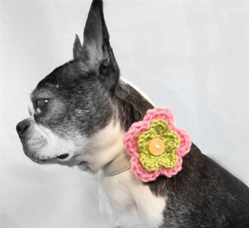 Handmade Crochet Dog Collar Flower - Multi-Layer Pet Accessory in Various Colors for Small & Medium Dogs - Perfect for Pet Weddings, Photo Shoots & Daily Walks