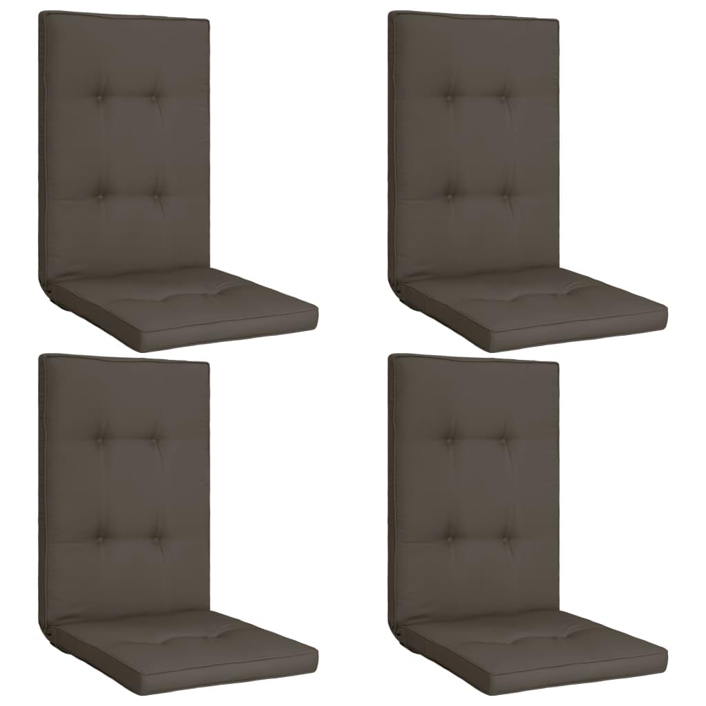 vidaXL 4-Piece High Back Garden Chair Cushion Set - Weatherproof Outdoor Seat Pads, 100% Polyester, Anthracite - Perfect for Patio, Deck, Poolside & Backyard Relaxation