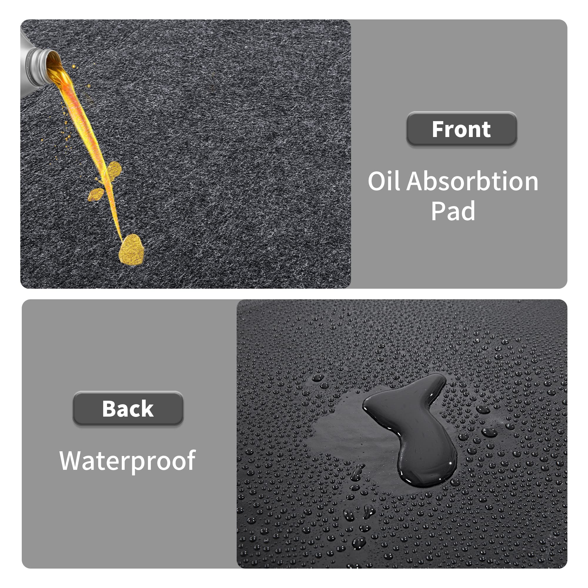 HOMBYS Dark Grey Garage Floor Mats for Under Car - 7'9