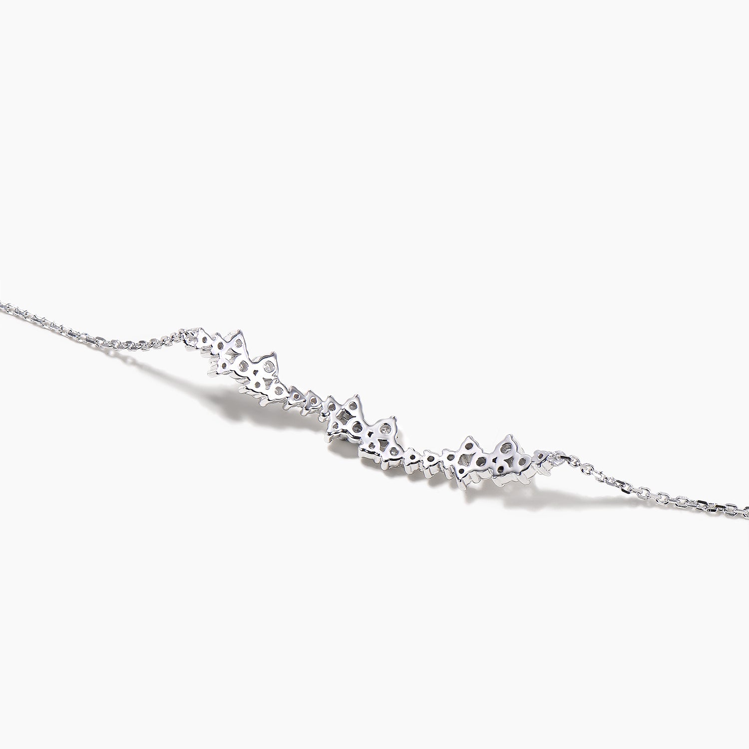 Round Cut Moissanite Cluster Bracelet - 14K White Gold Wedding Jewelry for Women | Elegant Bridal Gift, Anniversary Present & Special Occasion Accessory