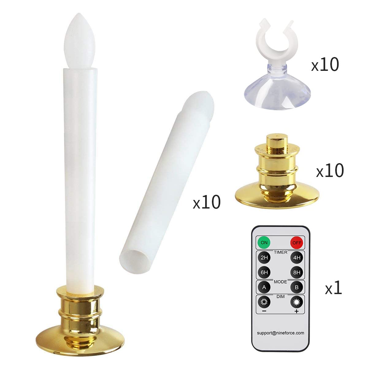 10 Pack Flameless LED Candles with Remote - Battery Operated for Christmas Decor