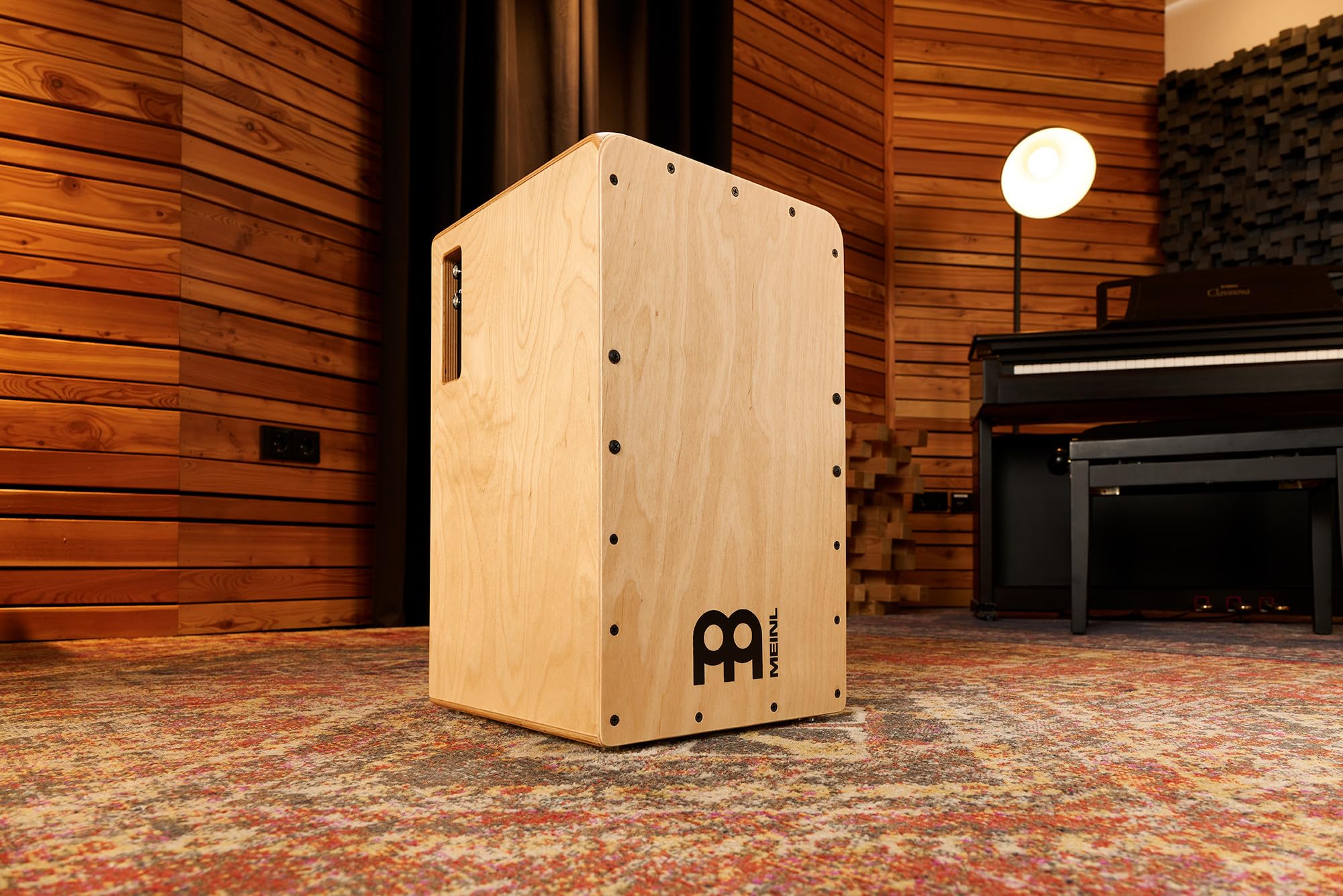 **Meinl Percussion Woodcraft Pickup String Cajon Box Drum with Electronics – Amplified for PA Systems & Snare Effect – Hand-Playable Baltic Birch – 2-Year Warranty (PWC100B) – Perfect for Live Performances, Studio Recording & Acoustic Sessions**