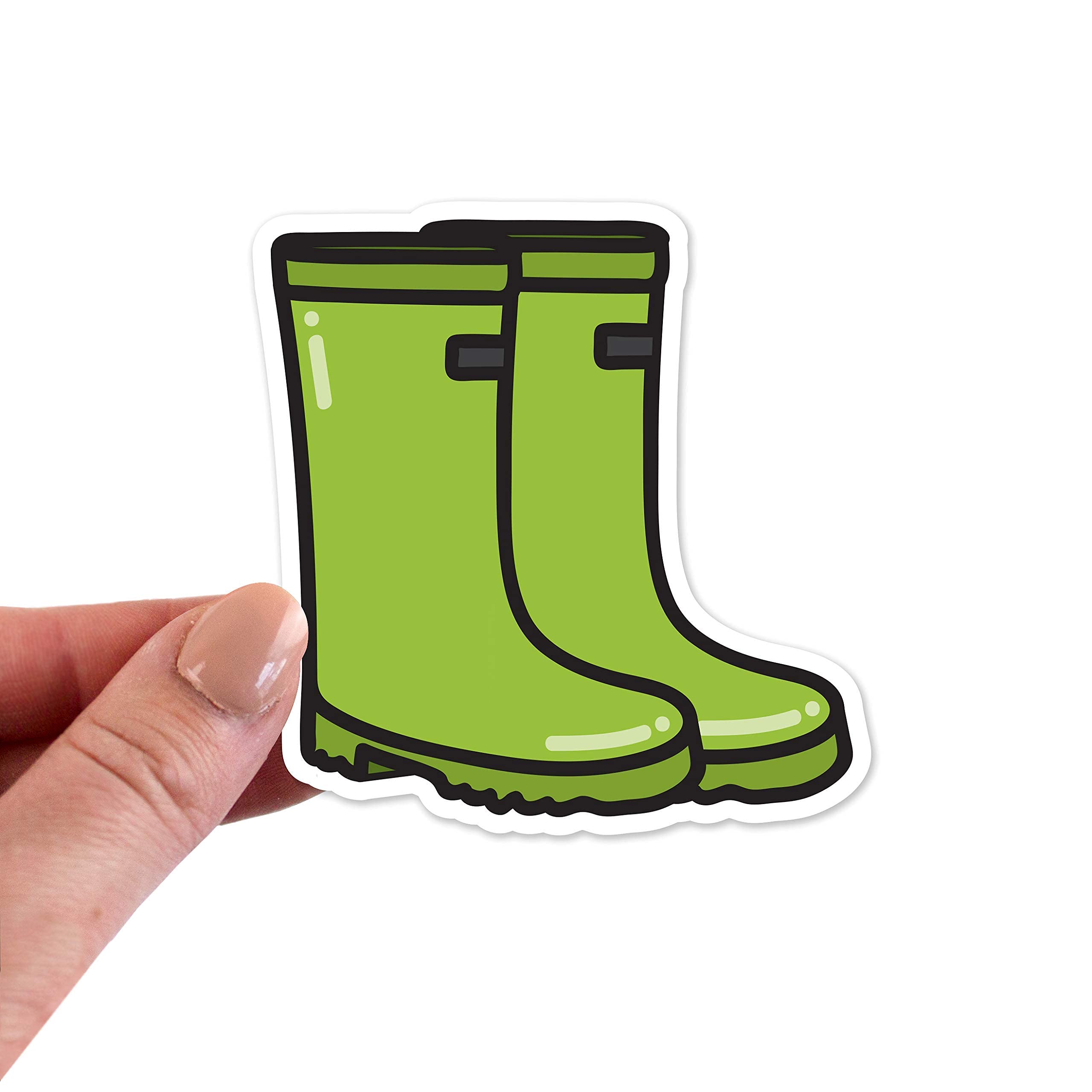 Waterproof Rain Boot Vinyl Stickers - Durable Decals for Laptops, Phones, Notebooks - Perfect for Spring, Rainy Days & Outdoor Adventures