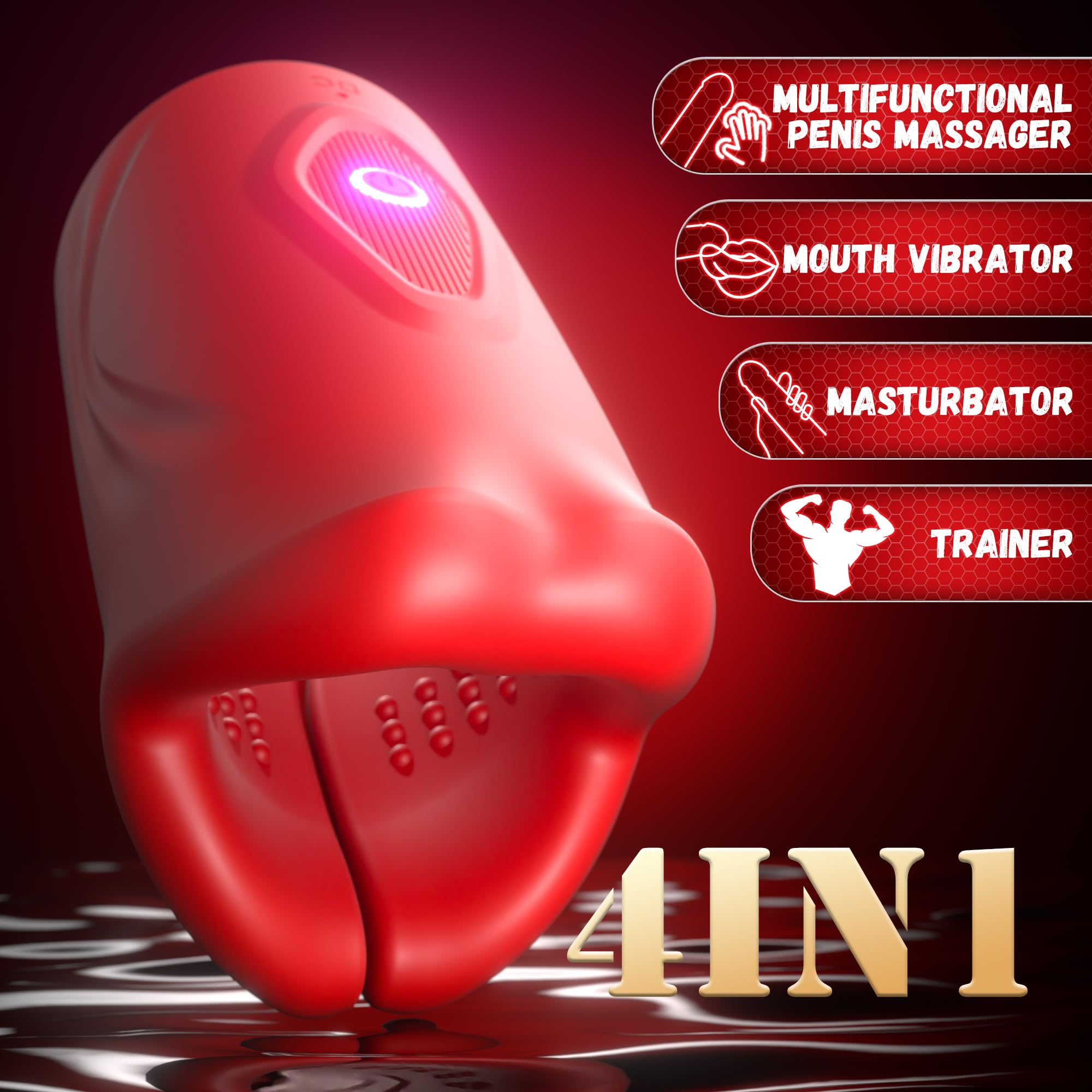 Powerful Male Masturbator with 9 Vibration Modes - Hands-Free Penis Training Device for Men | Adult Sex Toy for Solo & Couples Play - Enhance Intimacy & Pleasure in Bedroom