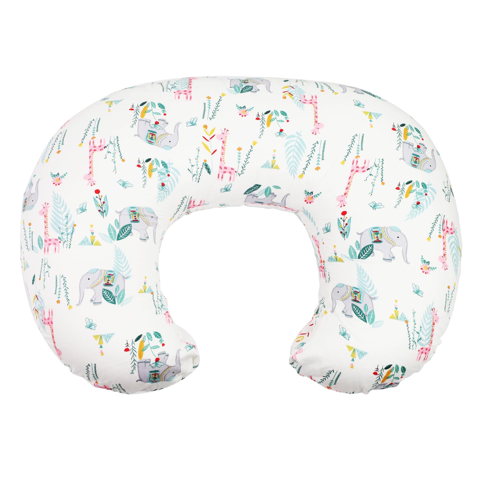 Soft Cotton Nursing Pillow Cover for Breastfeeding - Breathable Slipcover Fits Standard Nursing Pillow & Positioner (C-Elephant-1) - Perfect for New Moms, Baby Girls & Boys at Home or On-the-Go