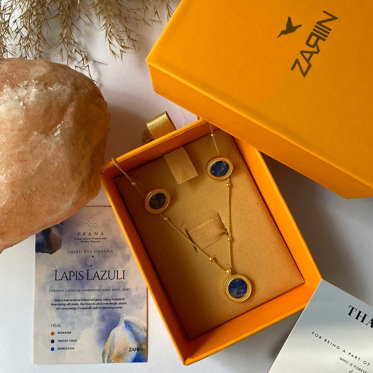 Lapis Lazuli Harmony Pendant Necklace & Stud Earrings Set - Spiritual Jewelry for Meditation, Yoga & Everyday Elegance