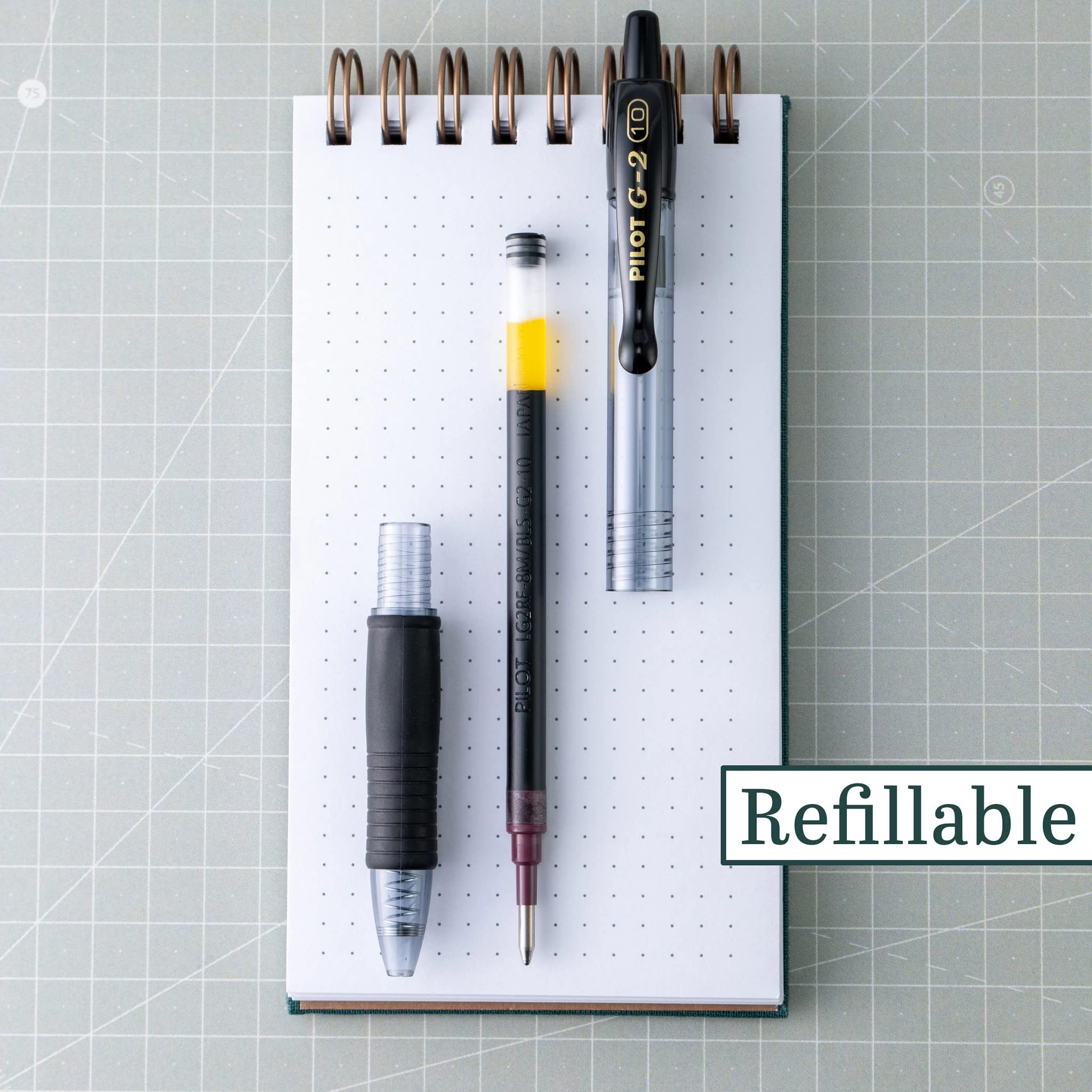 Premium G2 Gel Roller Pens - 12 Pack Black 1mm Bold Point - Smooth Writing for Office, School & Note Taking - Pilot G2 Refillable Gel Pens