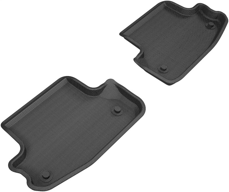 3D MAXpider Custom Fit All-Weather Floor Mats for 2018-2020 Audi A5 Coupe & S5 Coupe - Kagu Series 2nd Row Liners (Black) | Premium Car Protection for Daily Commute & Road Trips